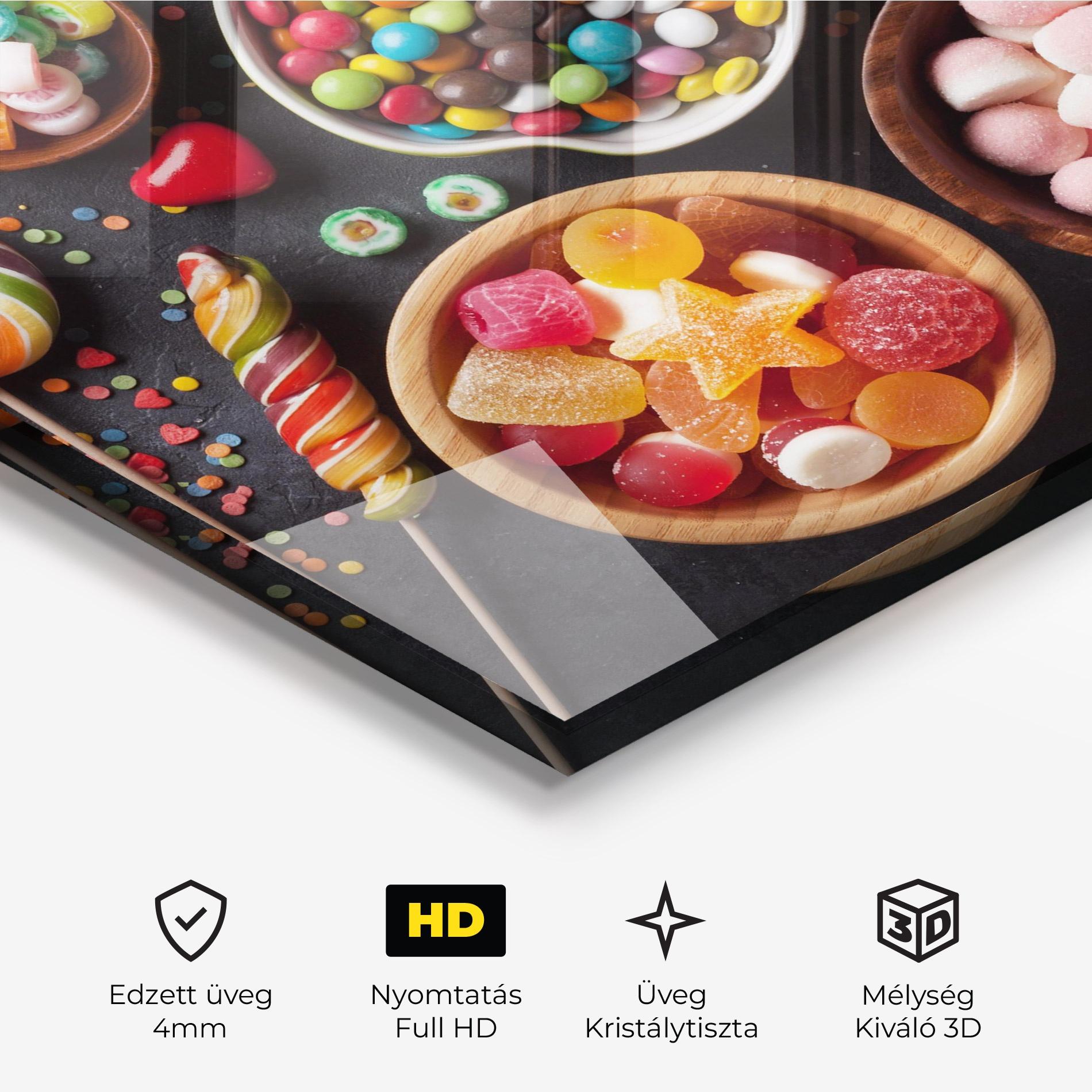 Üvegkép Colorful Candies mockup 3