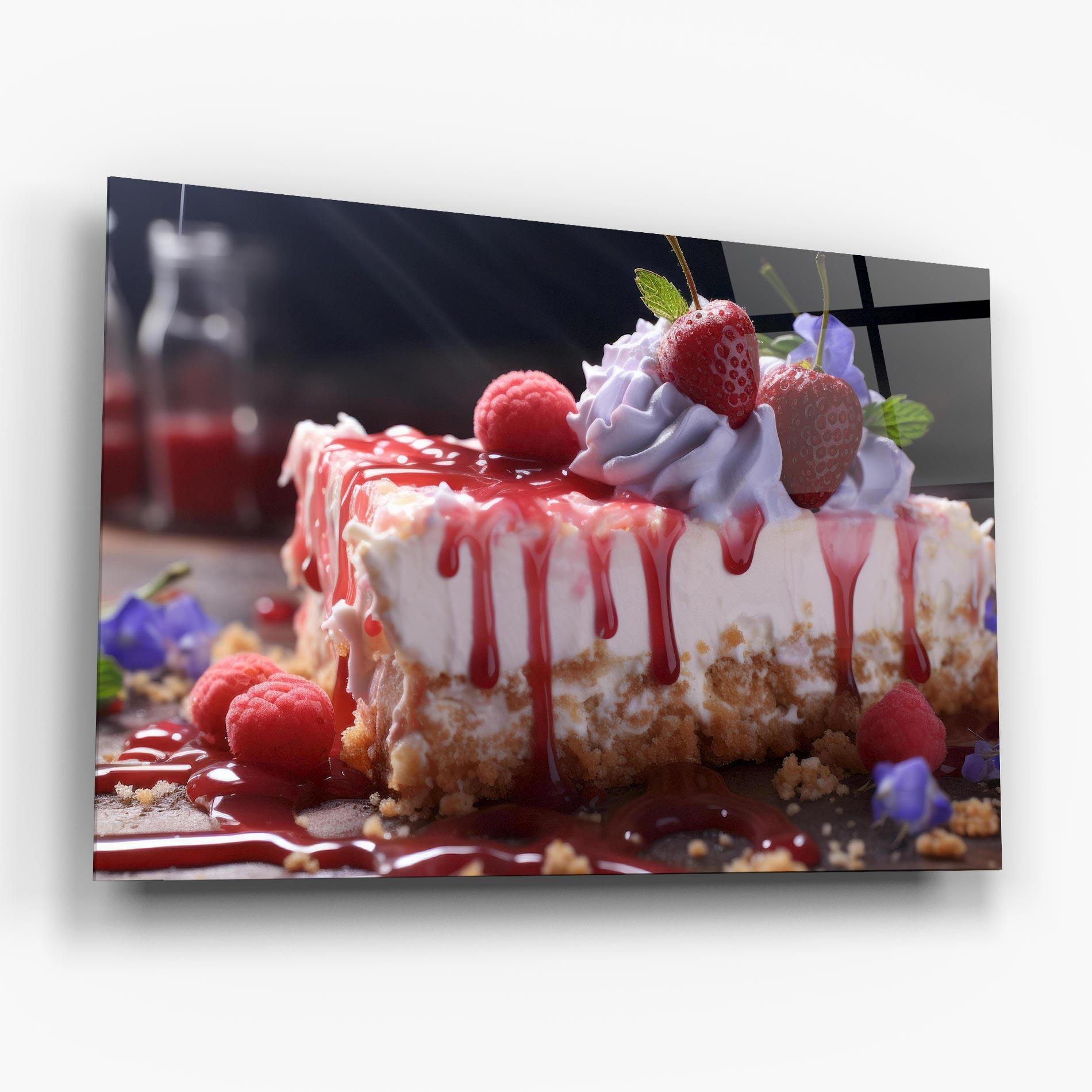 Üvegkép Strawberries Cake mockup 6