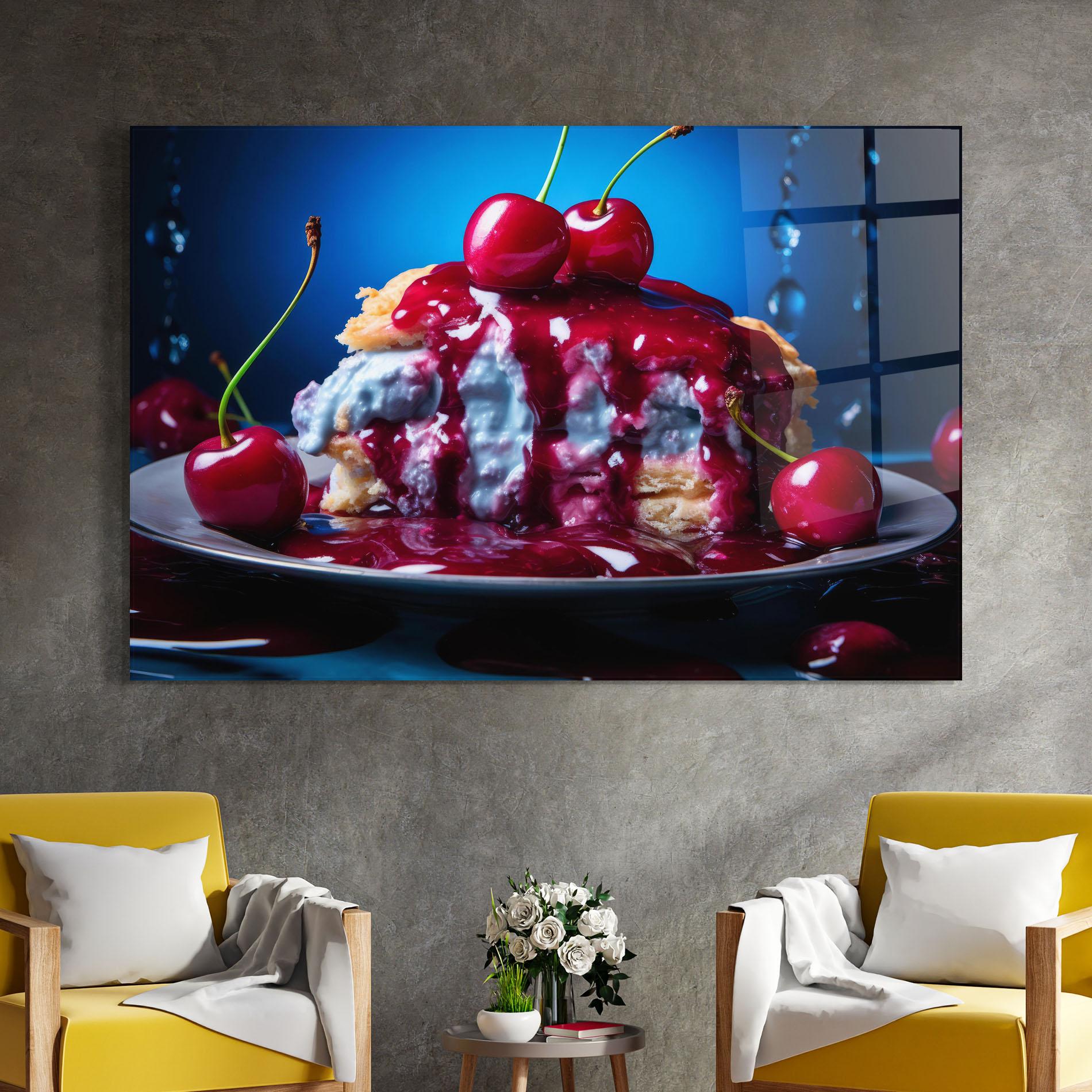 Üvegkép Cake On Blue mockup 4