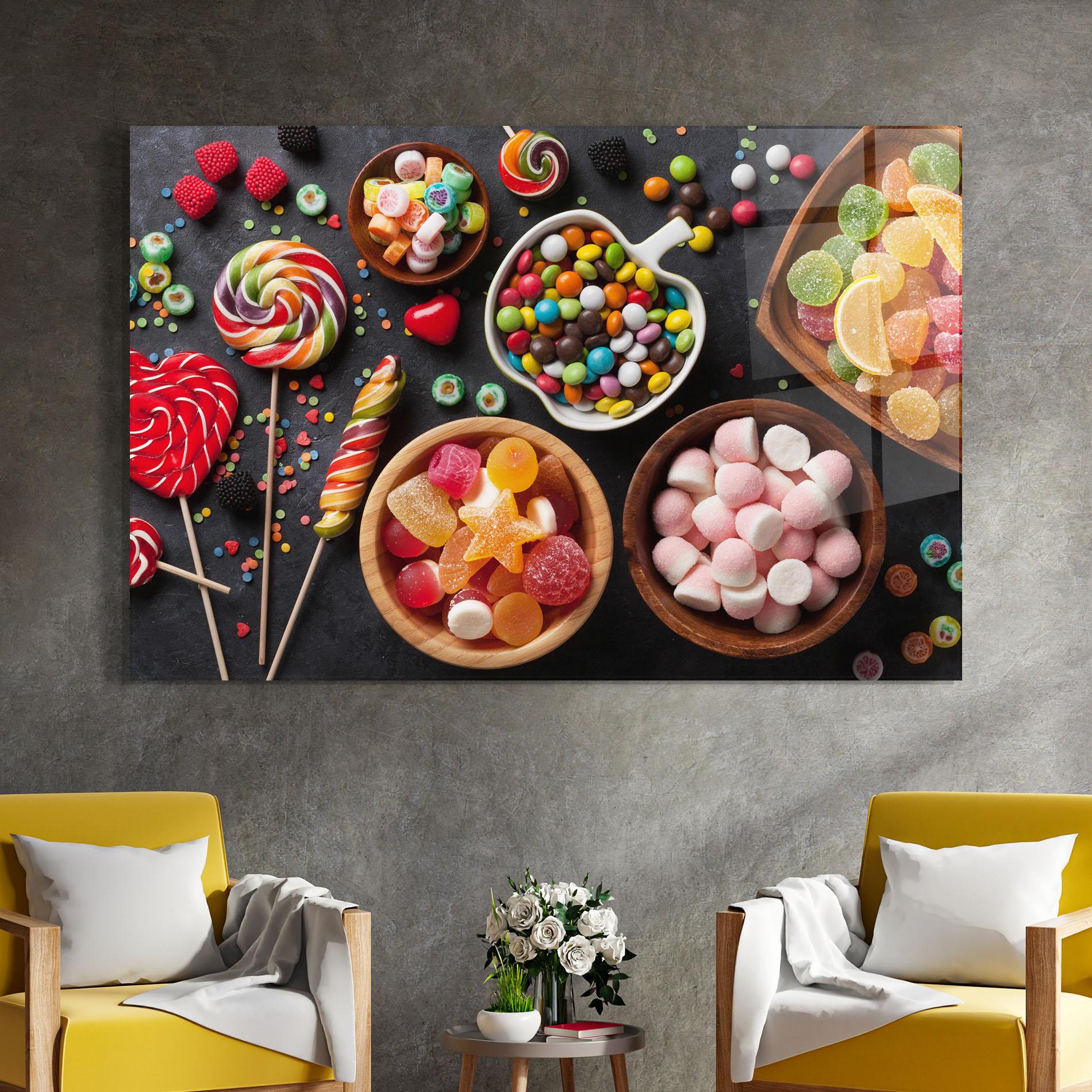 Üvegkép Colorful Candies mockup 4