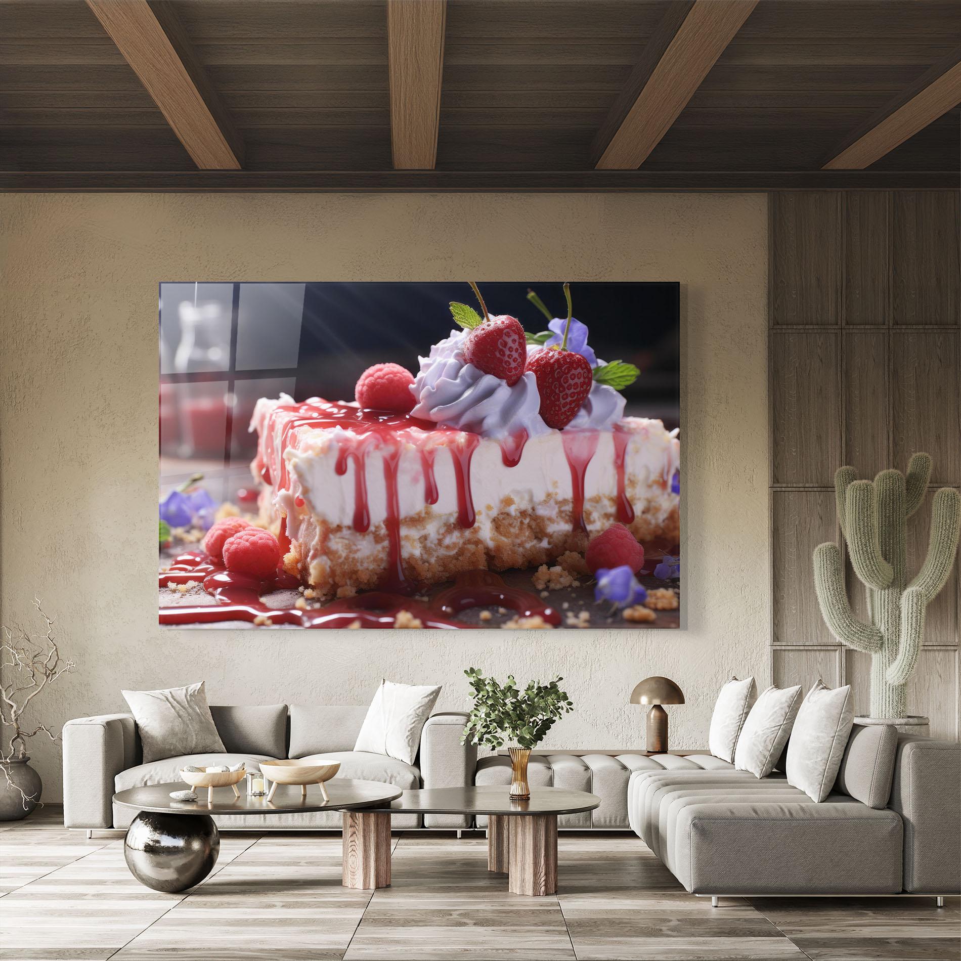 Üvegkép Strawberries Cake mockup 8