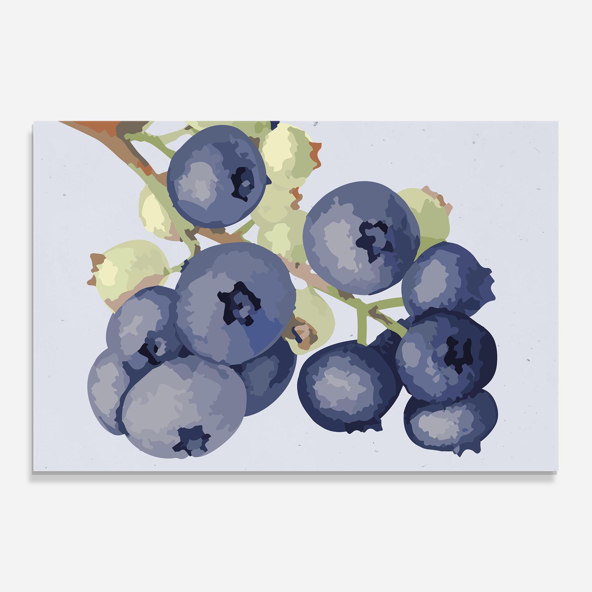 Üvegkép Blueberries Art mockup 0