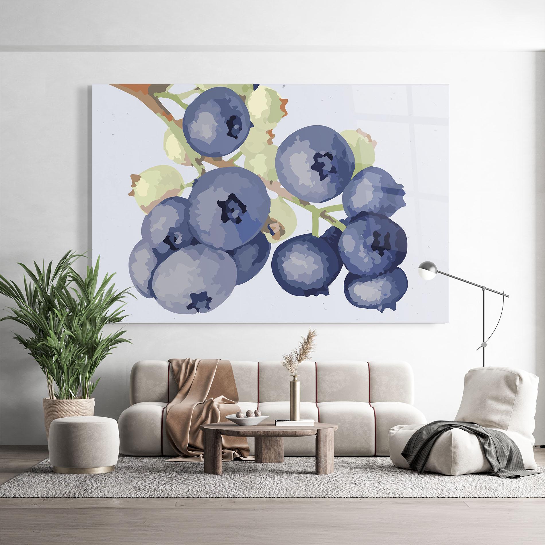 Üvegkép Blueberries Art mockup 9