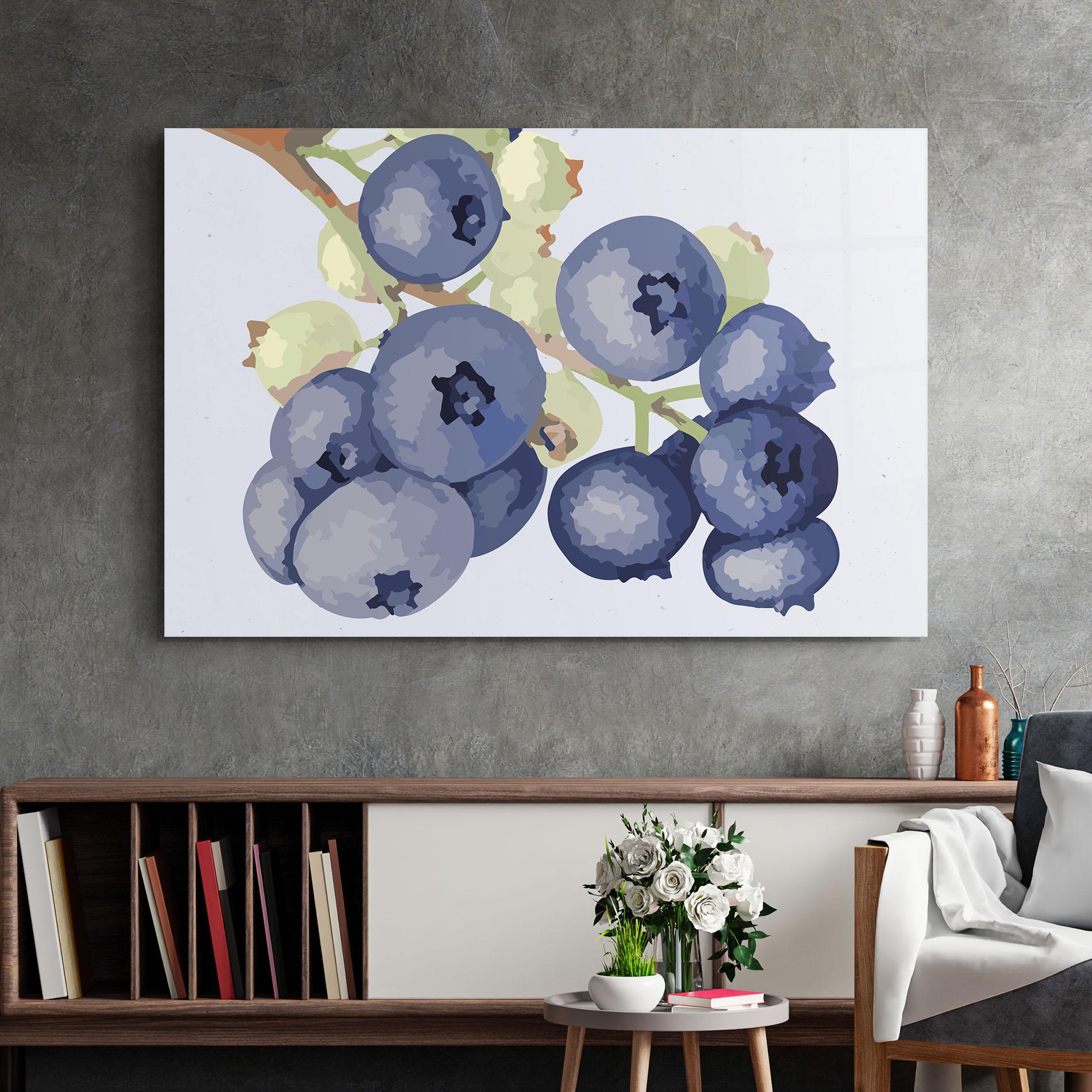 Üvegkép Blueberries Art mockup 2