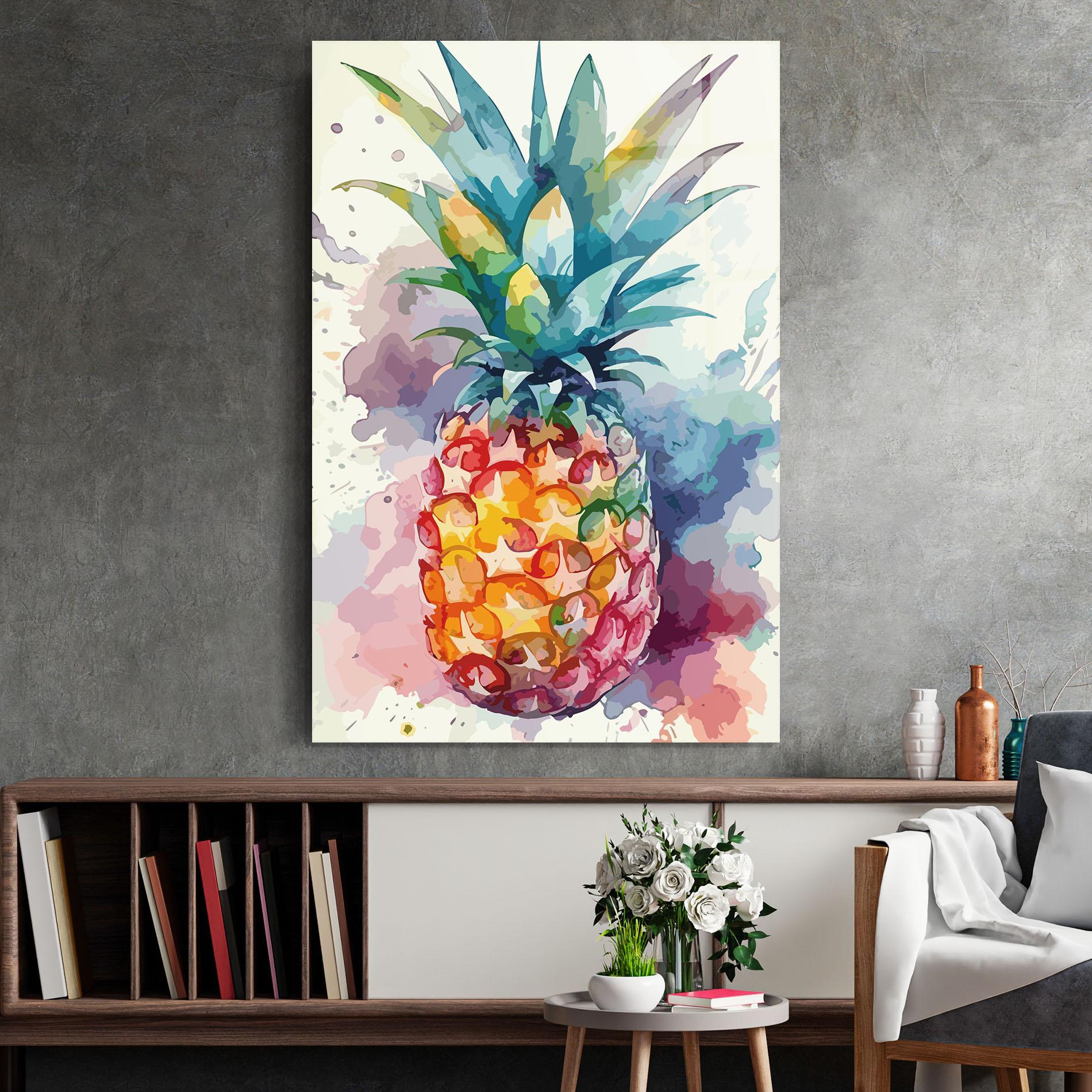 Üvegkép Colorful Pineapple mockup 2