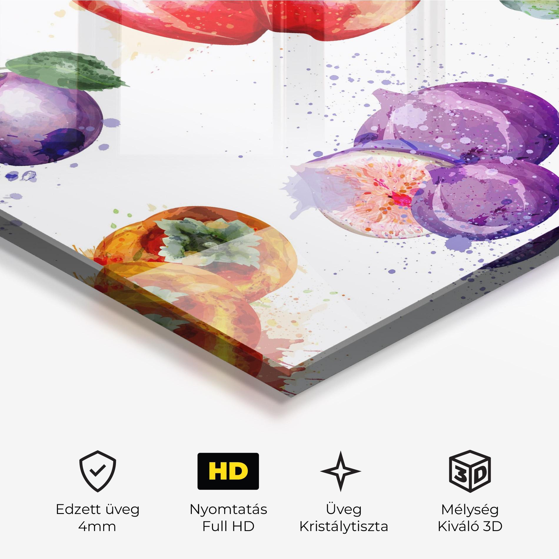 Üvegkép Fruits Art mockup 3