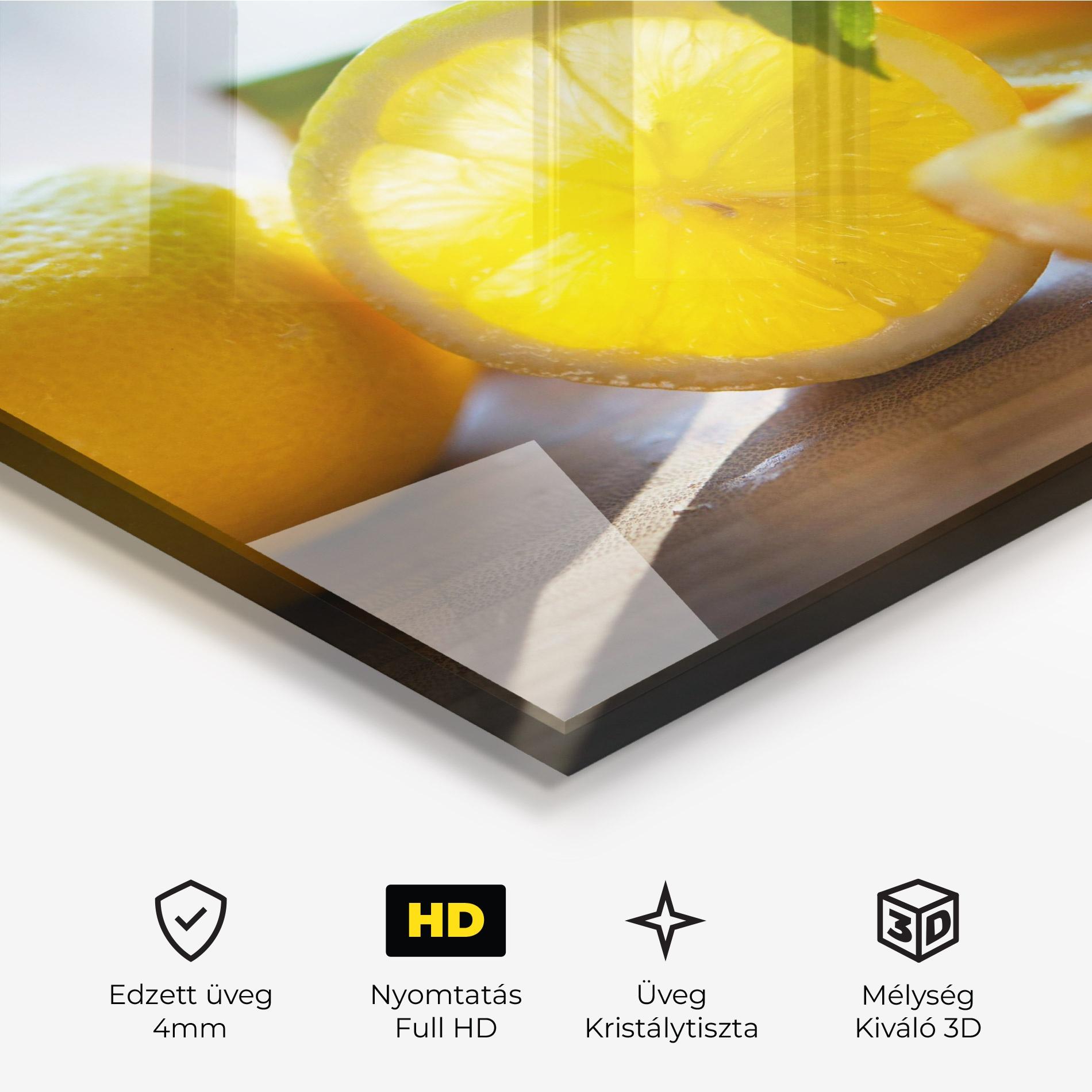 Üvegkép Lemon In The Sun mockup 3