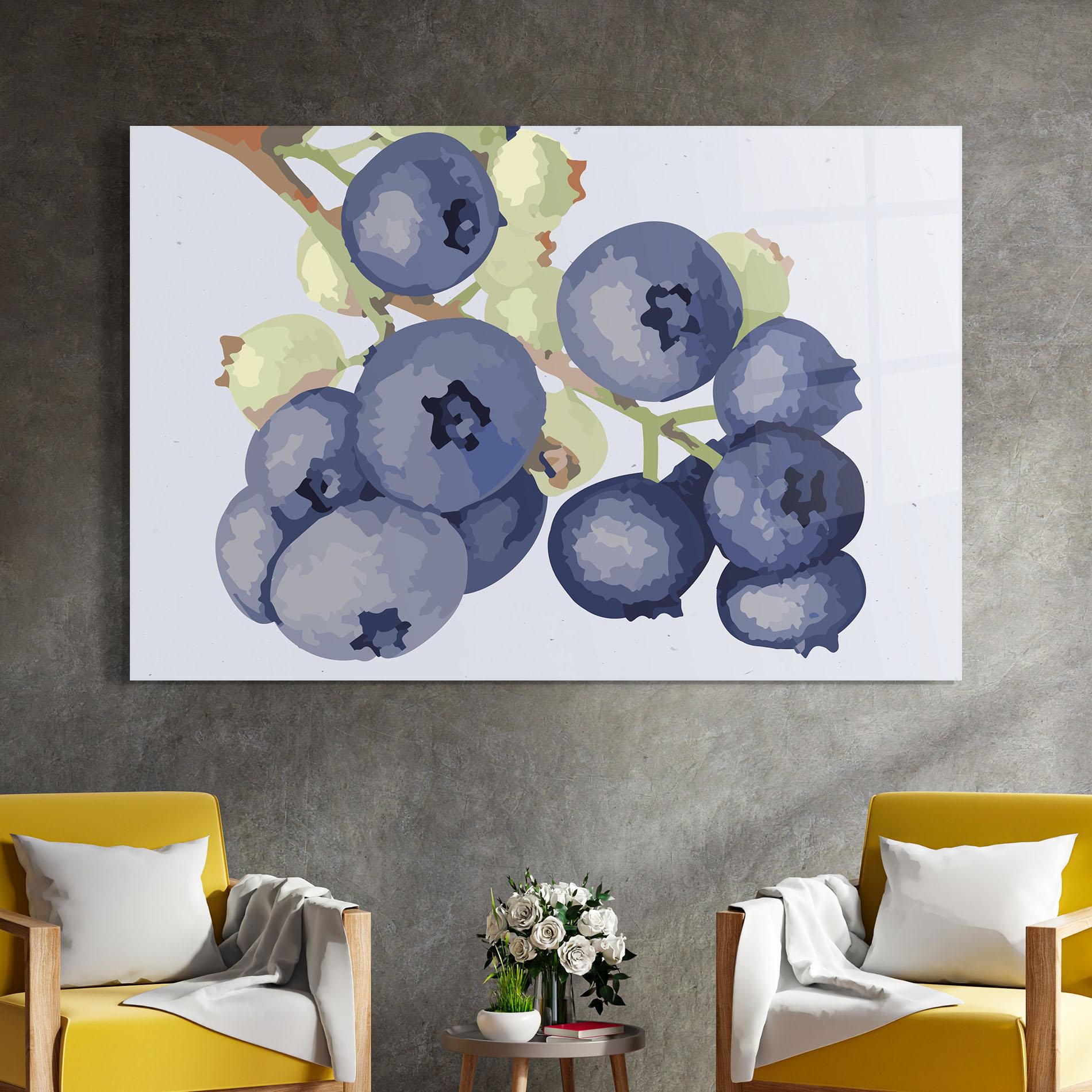 Üvegkép Blueberries Art mockup 4