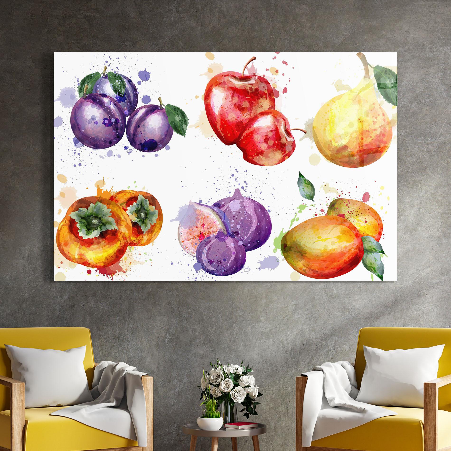 Üvegkép Fruits Art mockup 4
