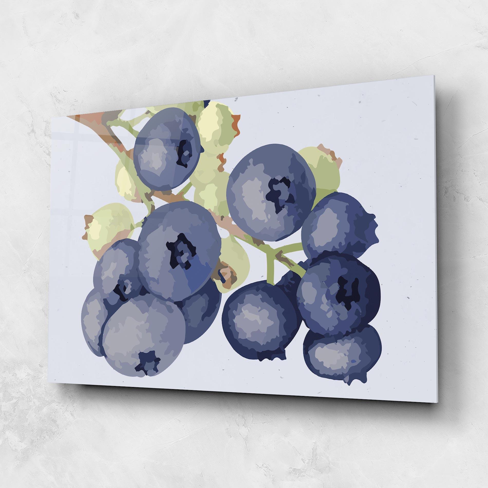 Üvegkép Blueberries Art mockup 1
