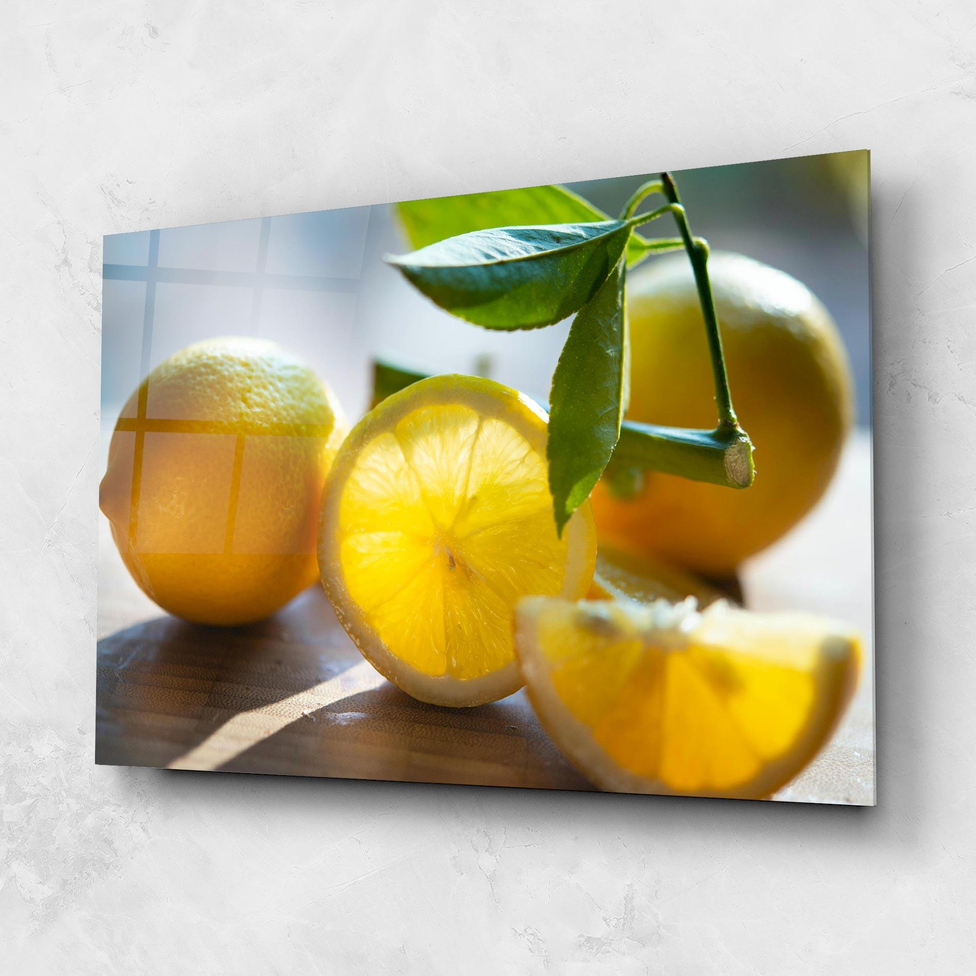 Üvegkép Lemon In The Sun mockup 1