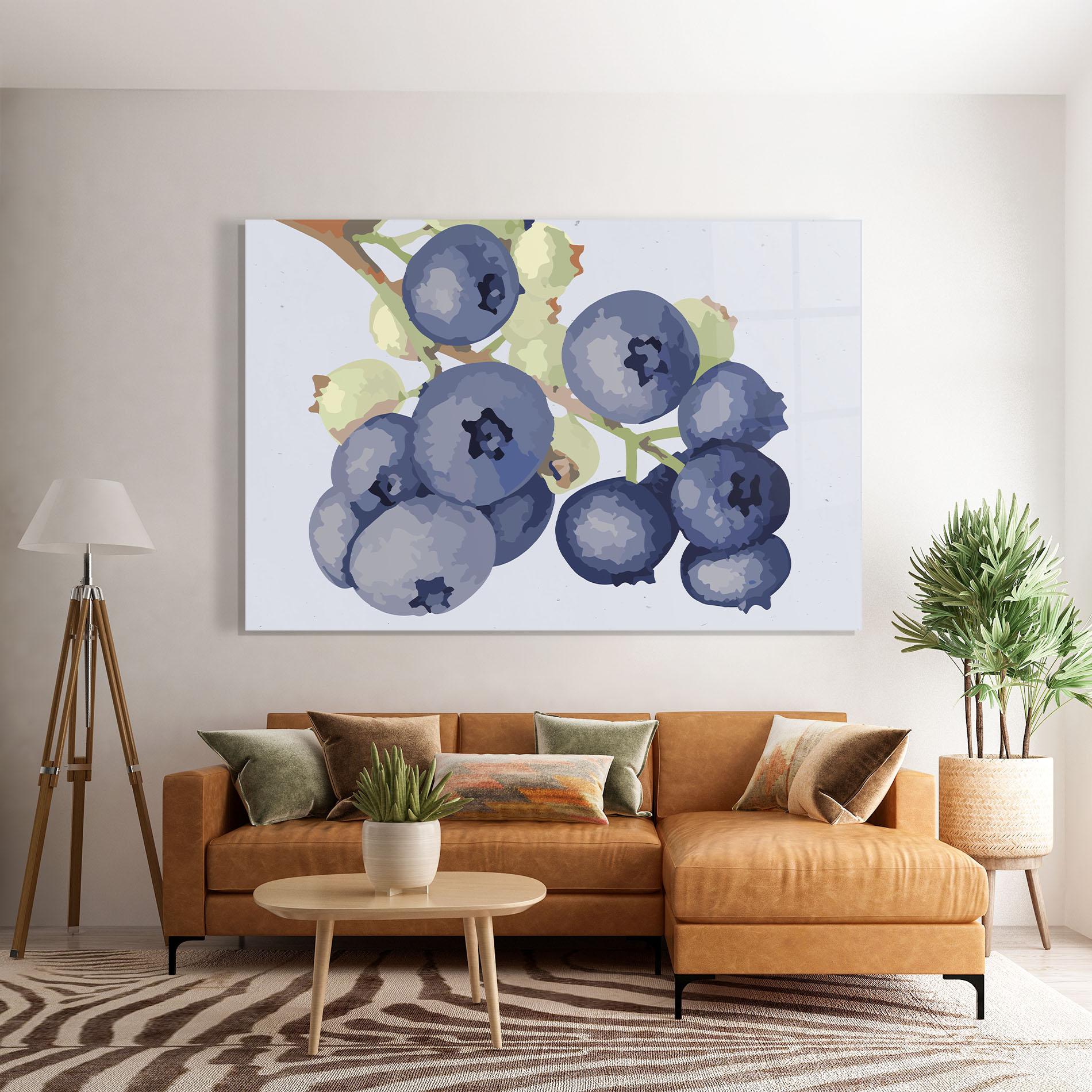Üvegkép Blueberries Art mockup 7