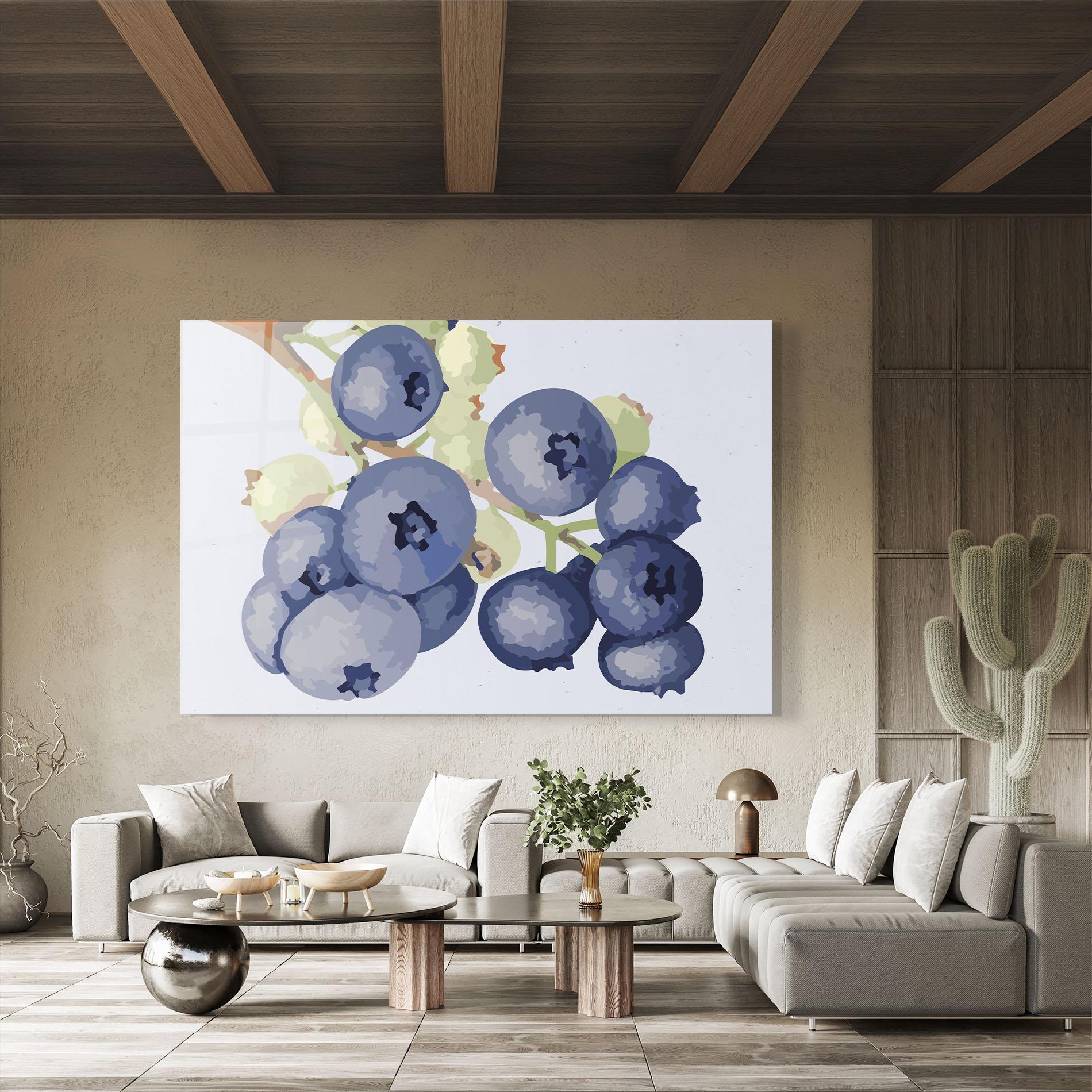 Üvegkép Blueberries Art mockup 8