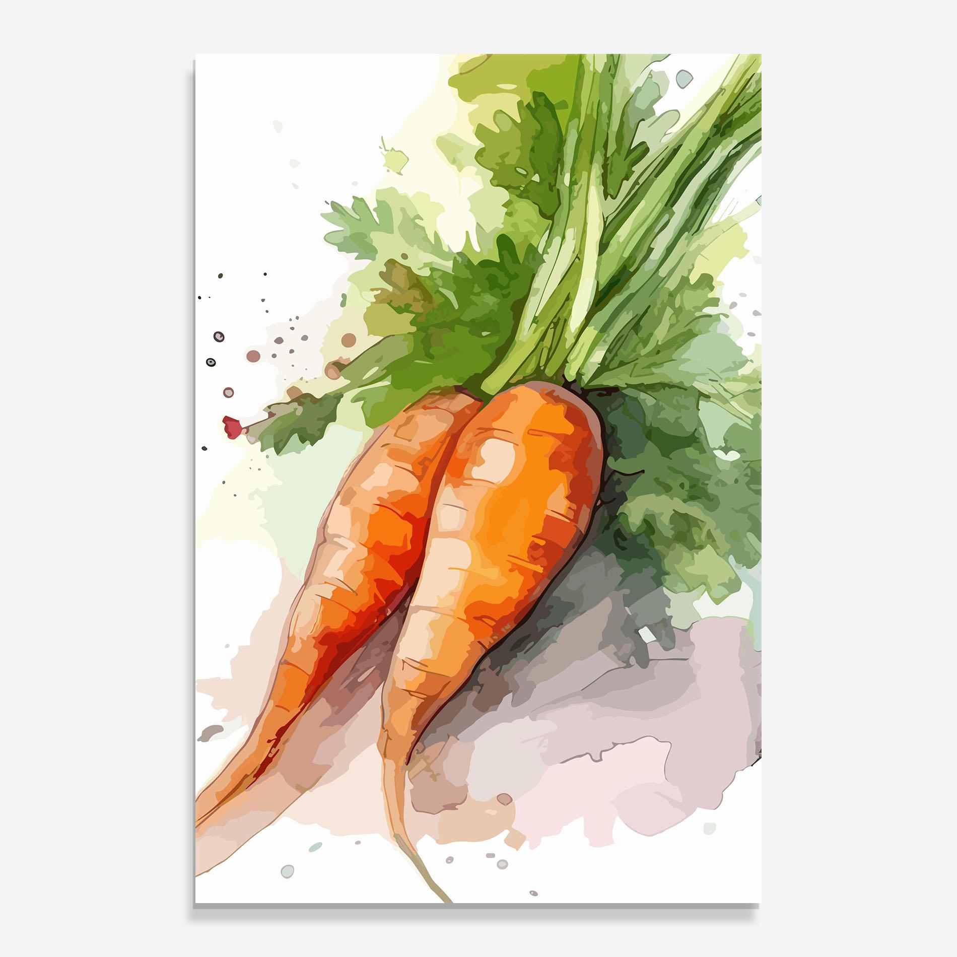 Üvegkép Carrot Watercolor mockup 0