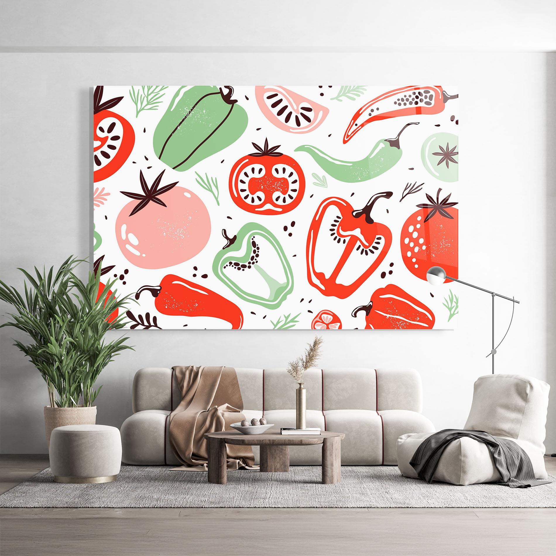 Üvegkép Nice Vegetables Art mockup 9