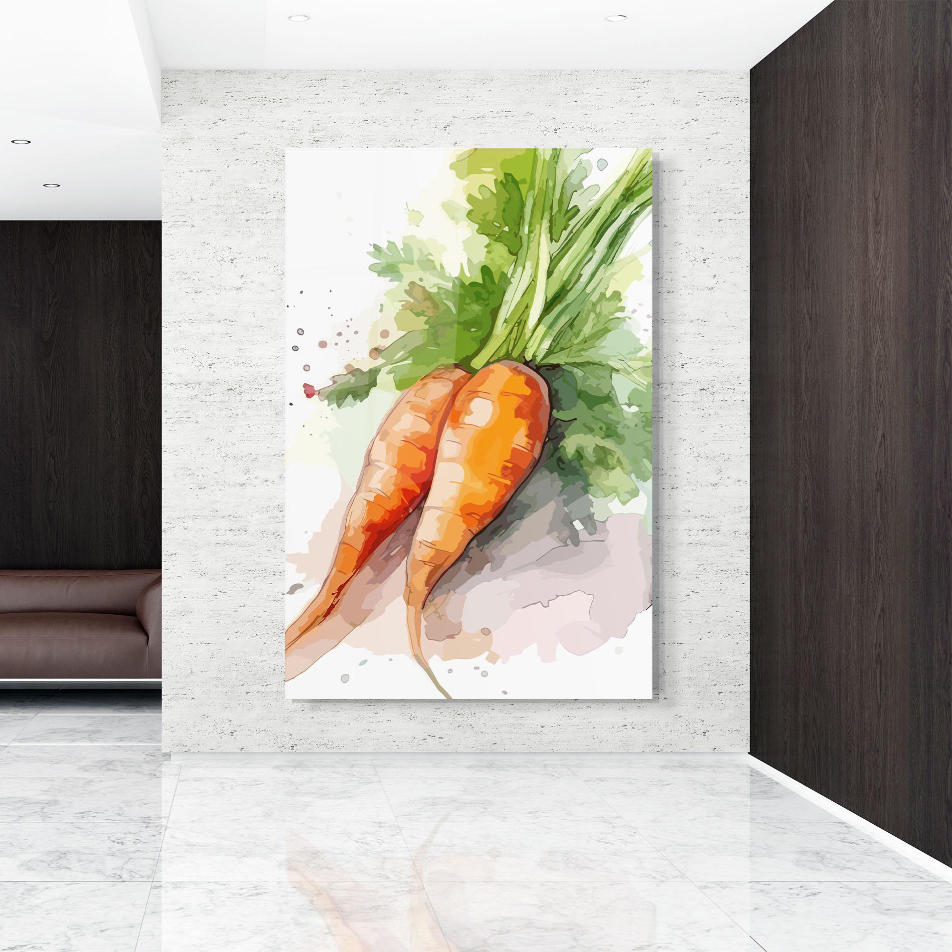 Üvegkép Carrot Watercolor mockup 9
