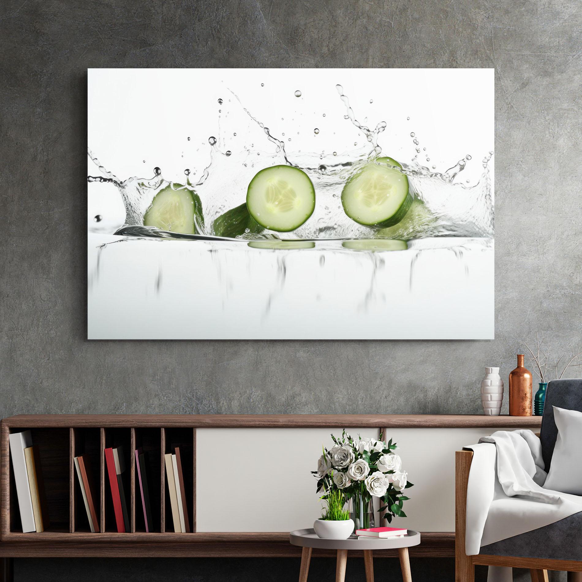 Üvegkép Cucumber Cool Splash mockup 2