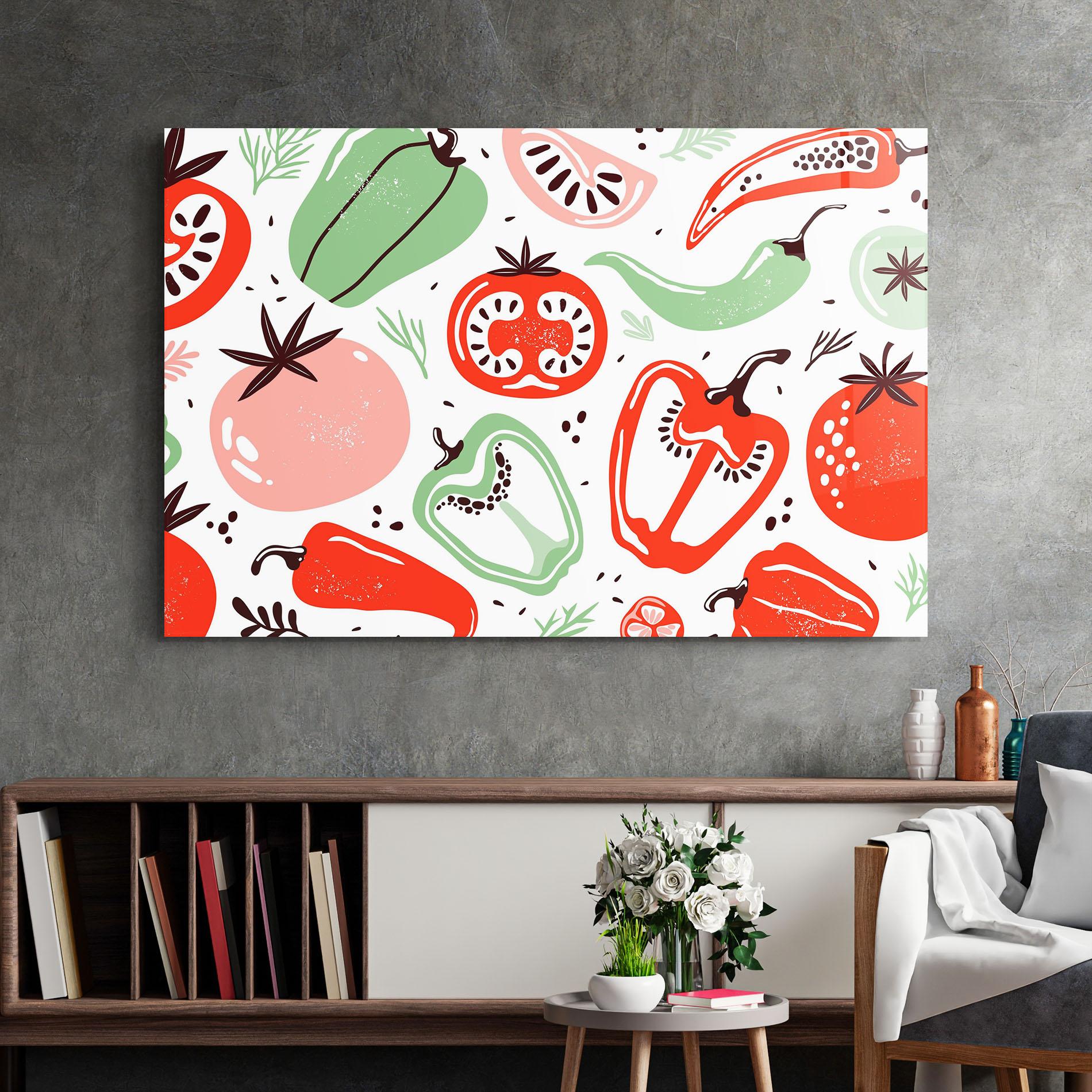 Üvegkép Nice Vegetables Art mockup 2