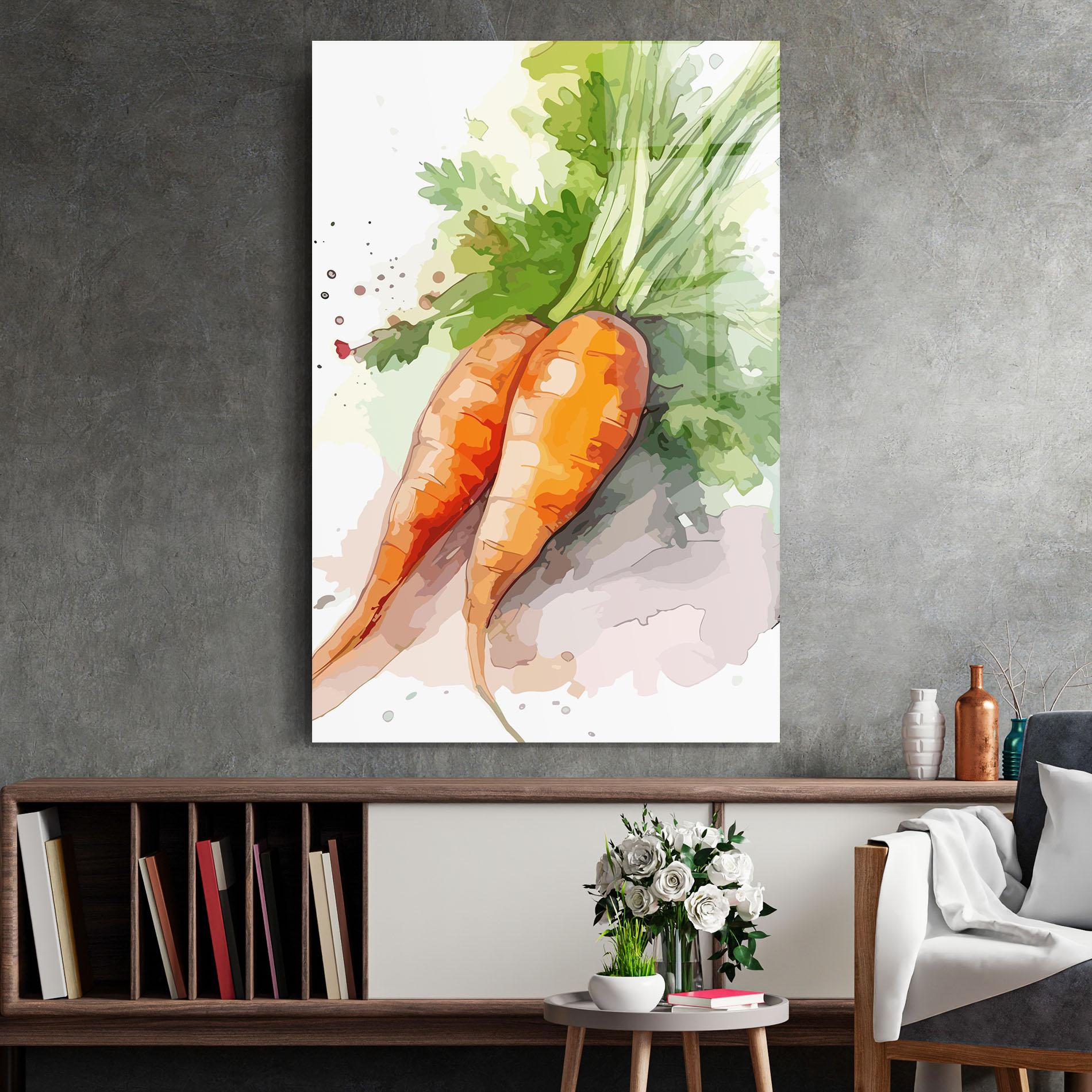Üvegkép Carrot Watercolor mockup 2