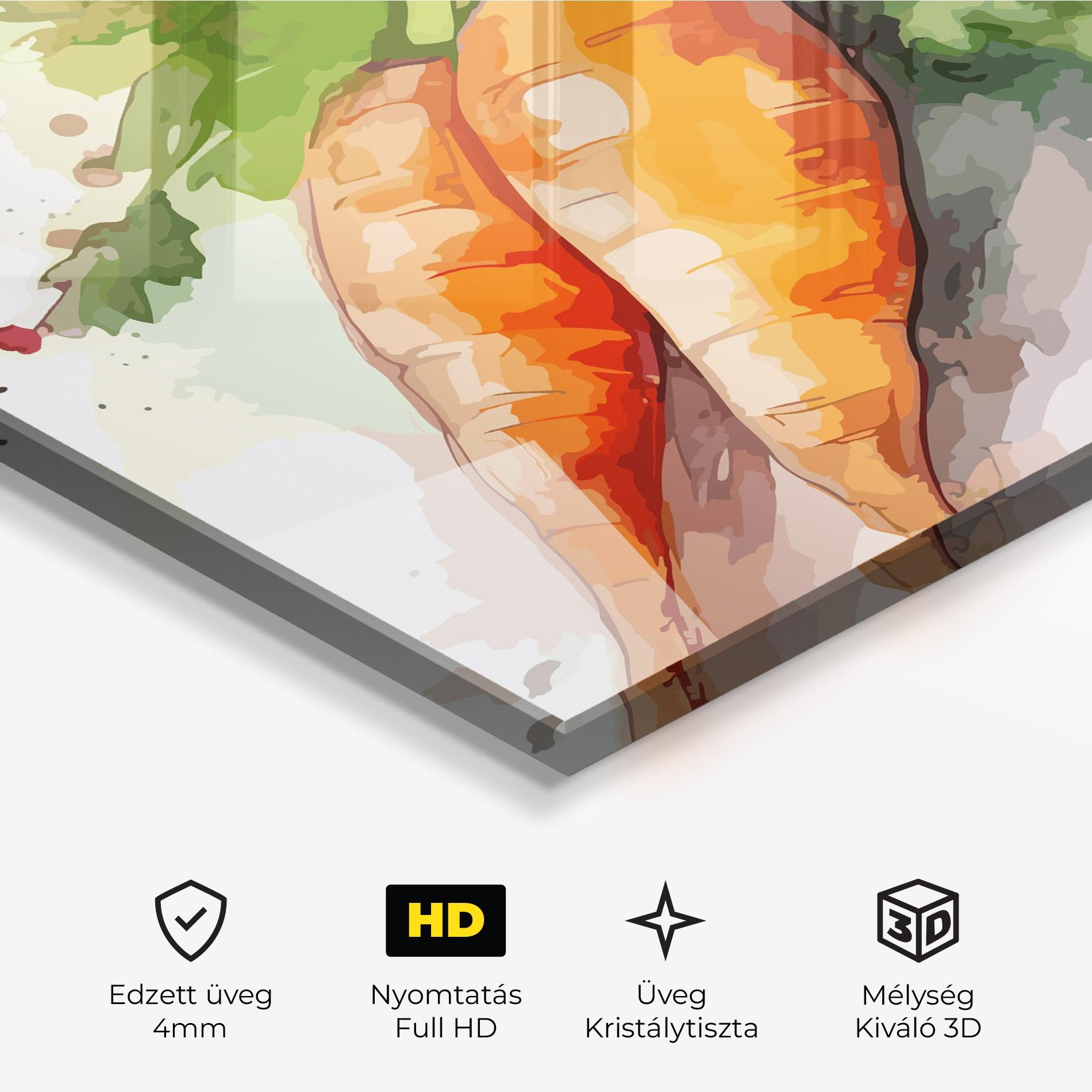 Üvegkép Carrot Watercolor mockup 3