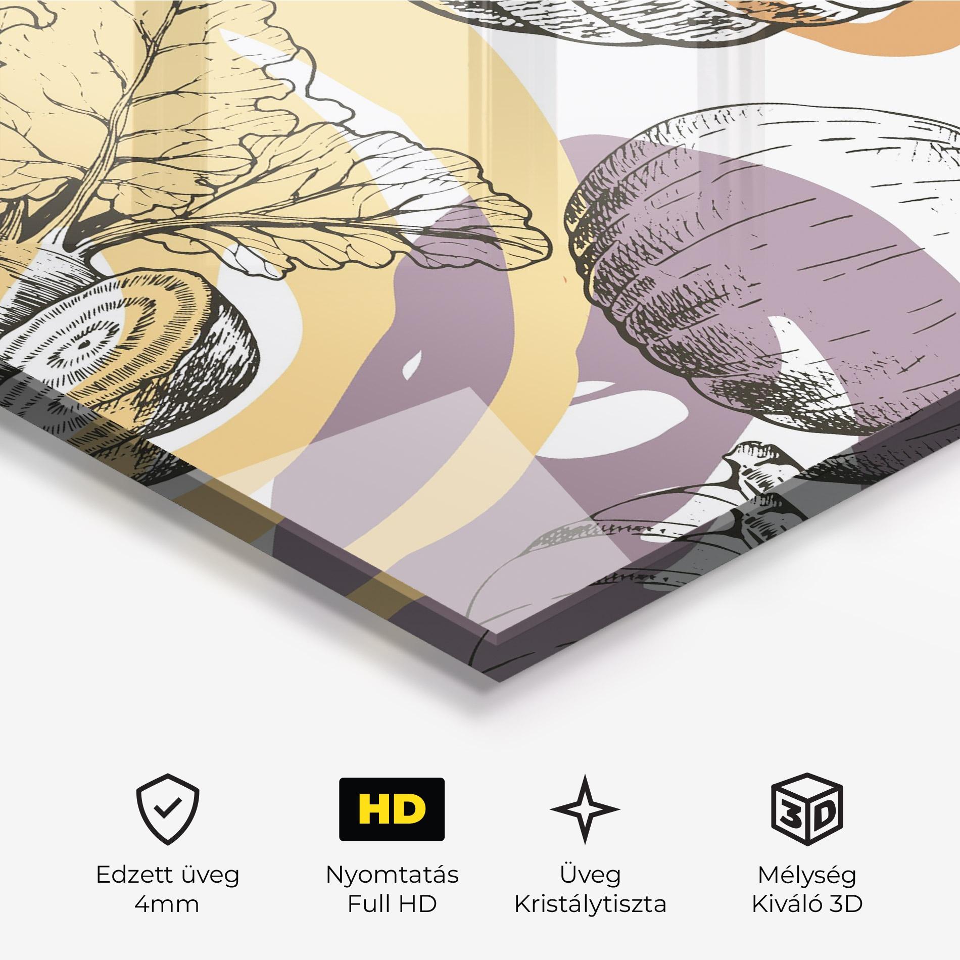 Üvegkép Cream Vegetables Art mockup 3