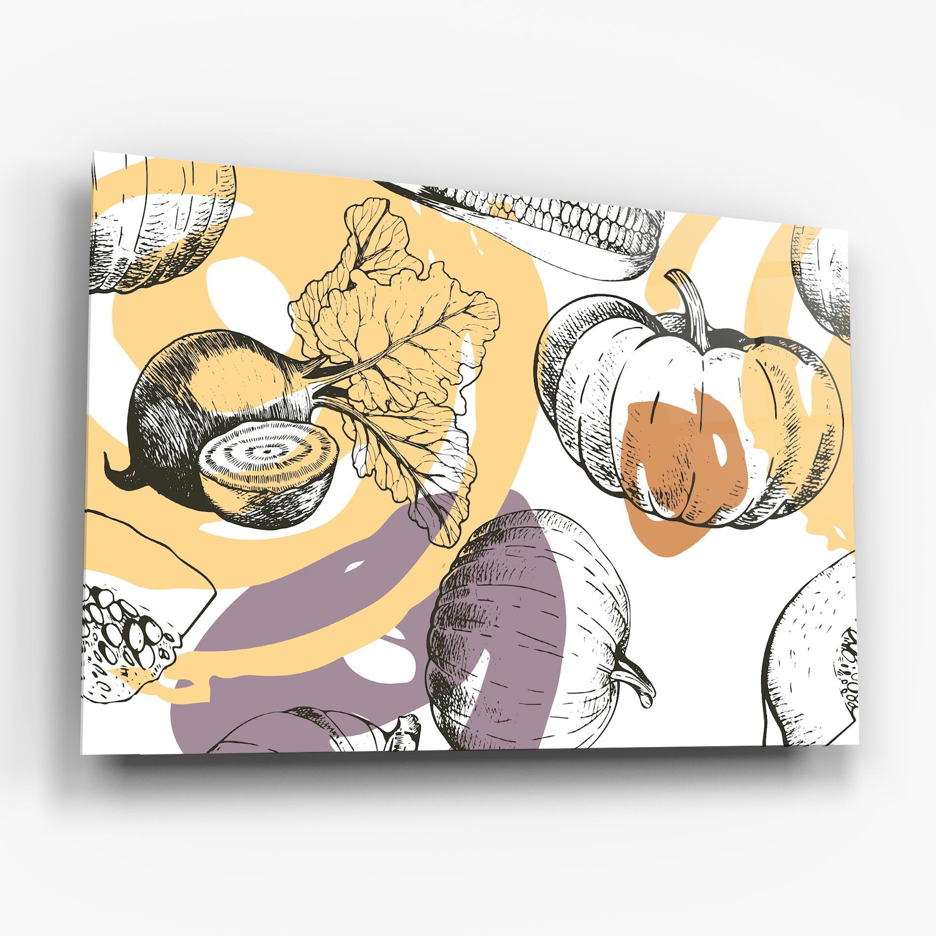 Üvegkép Cream Vegetables Art mockup 6