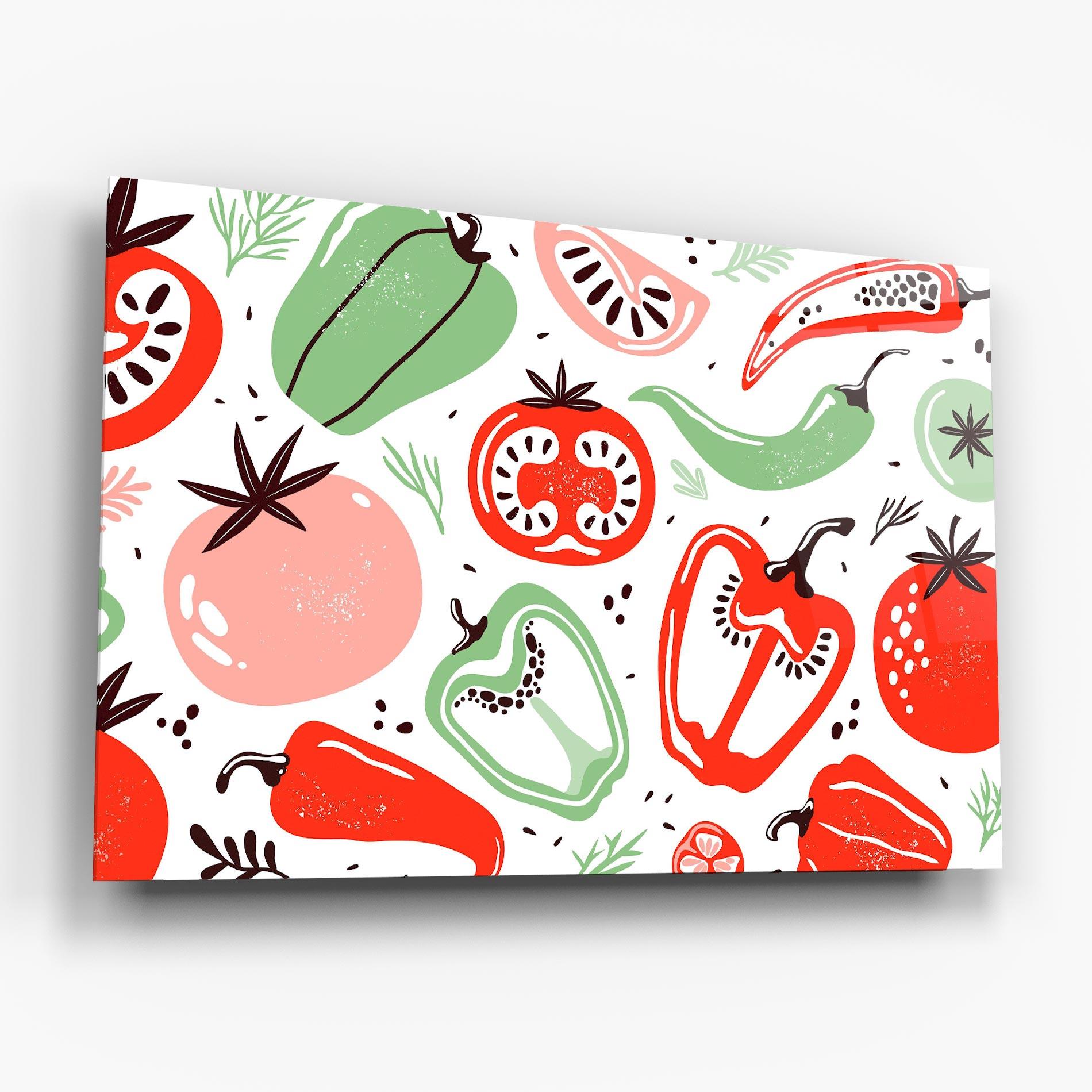 Üvegkép Nice Vegetables Art mockup 6
