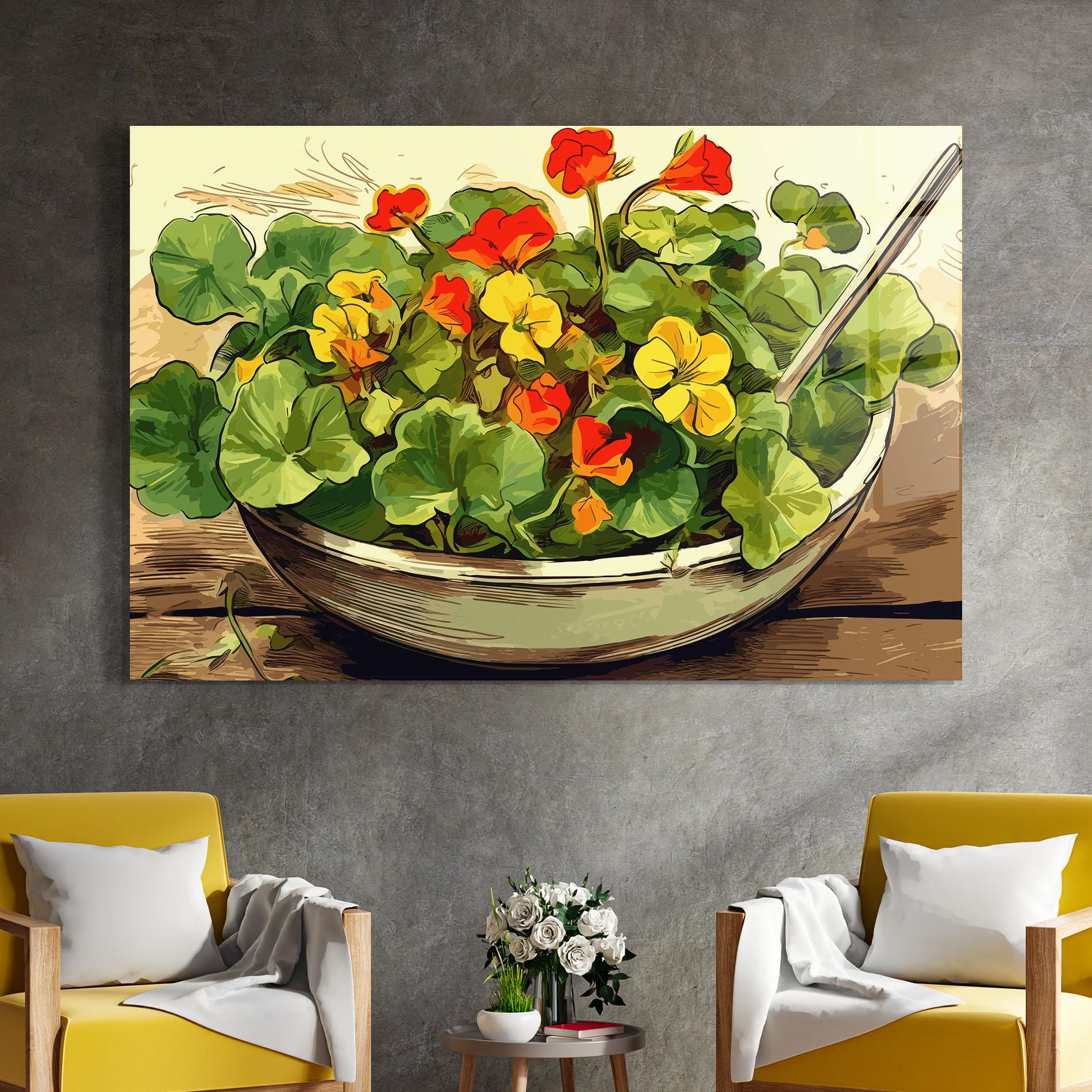 Üvegkép Flower Food mockup 4