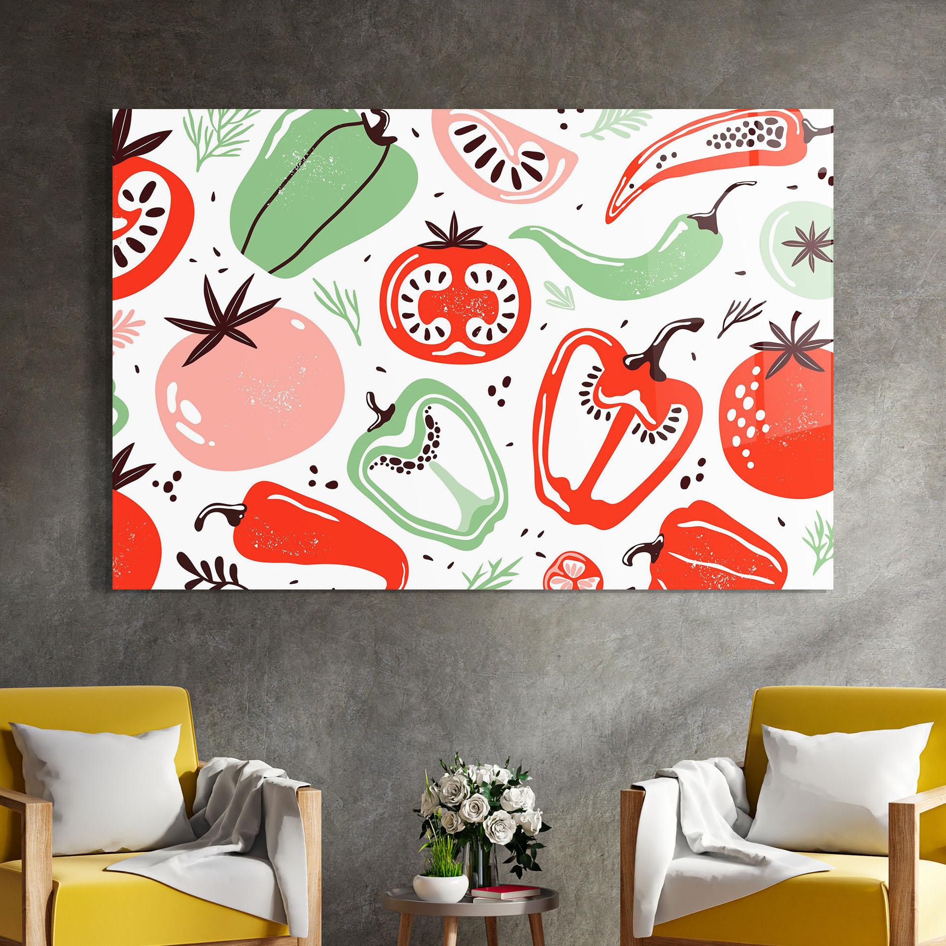 Üvegkép Nice Vegetables Art mockup 4