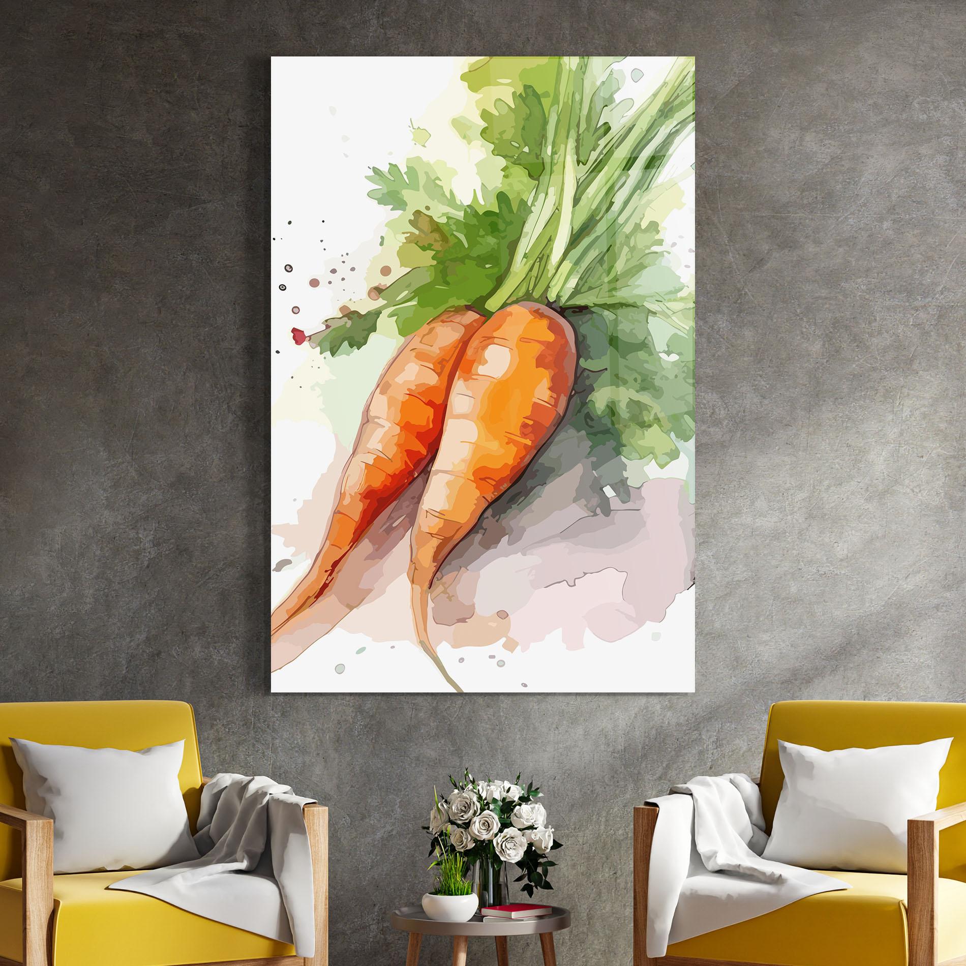 Üvegkép Carrot Watercolor mockup 4