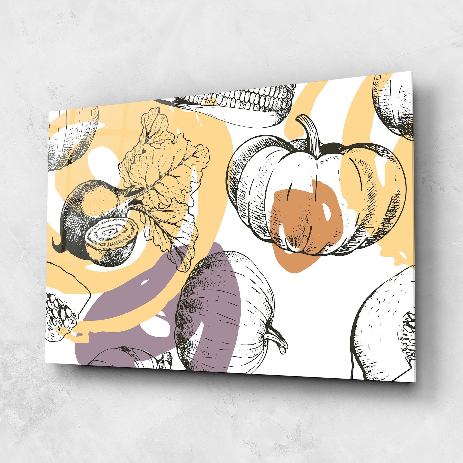 Üvegkép Cream Vegetables Art mockup 1