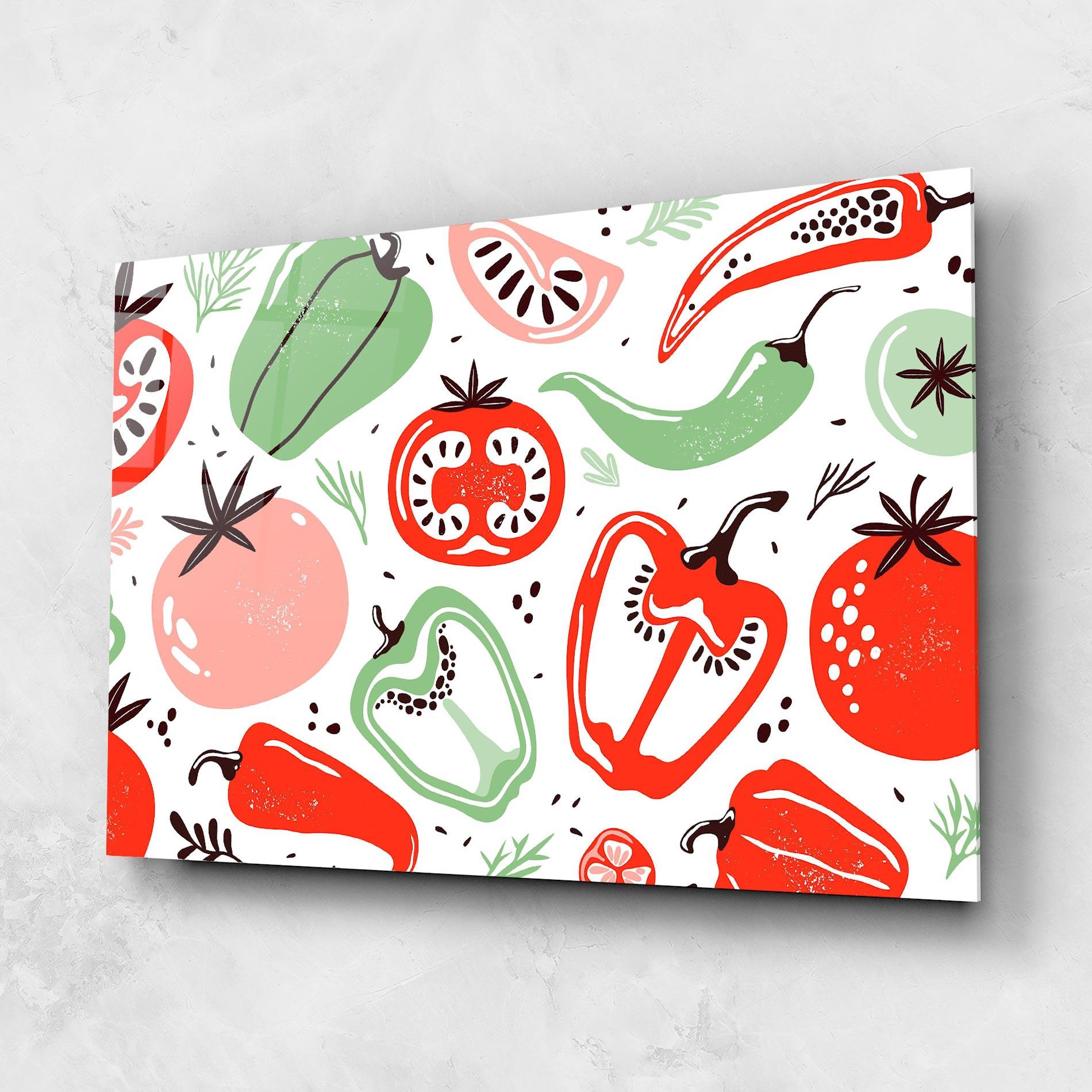 Üvegkép Nice Vegetables Art mockup 1