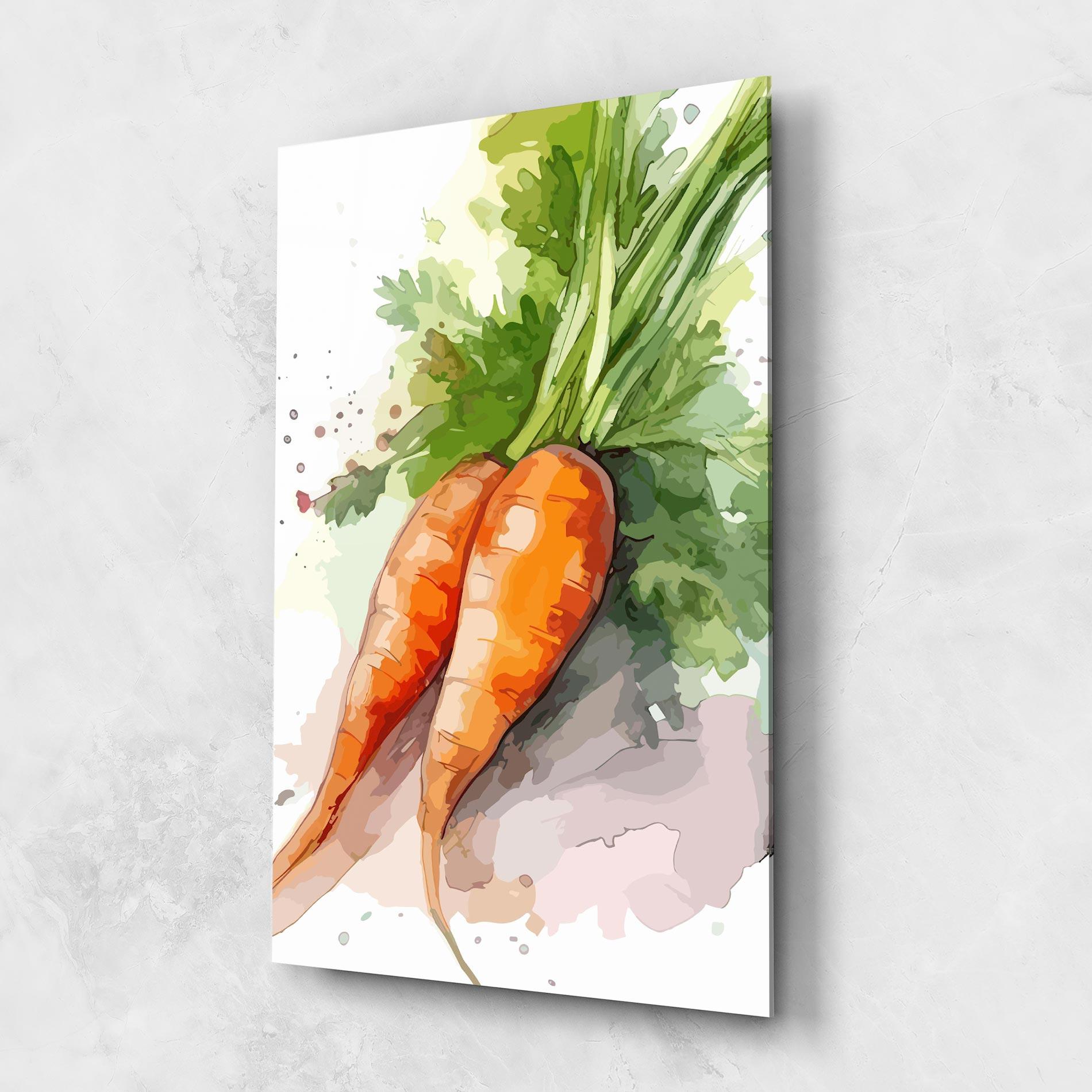 Üvegkép Carrot Watercolor mockup 1