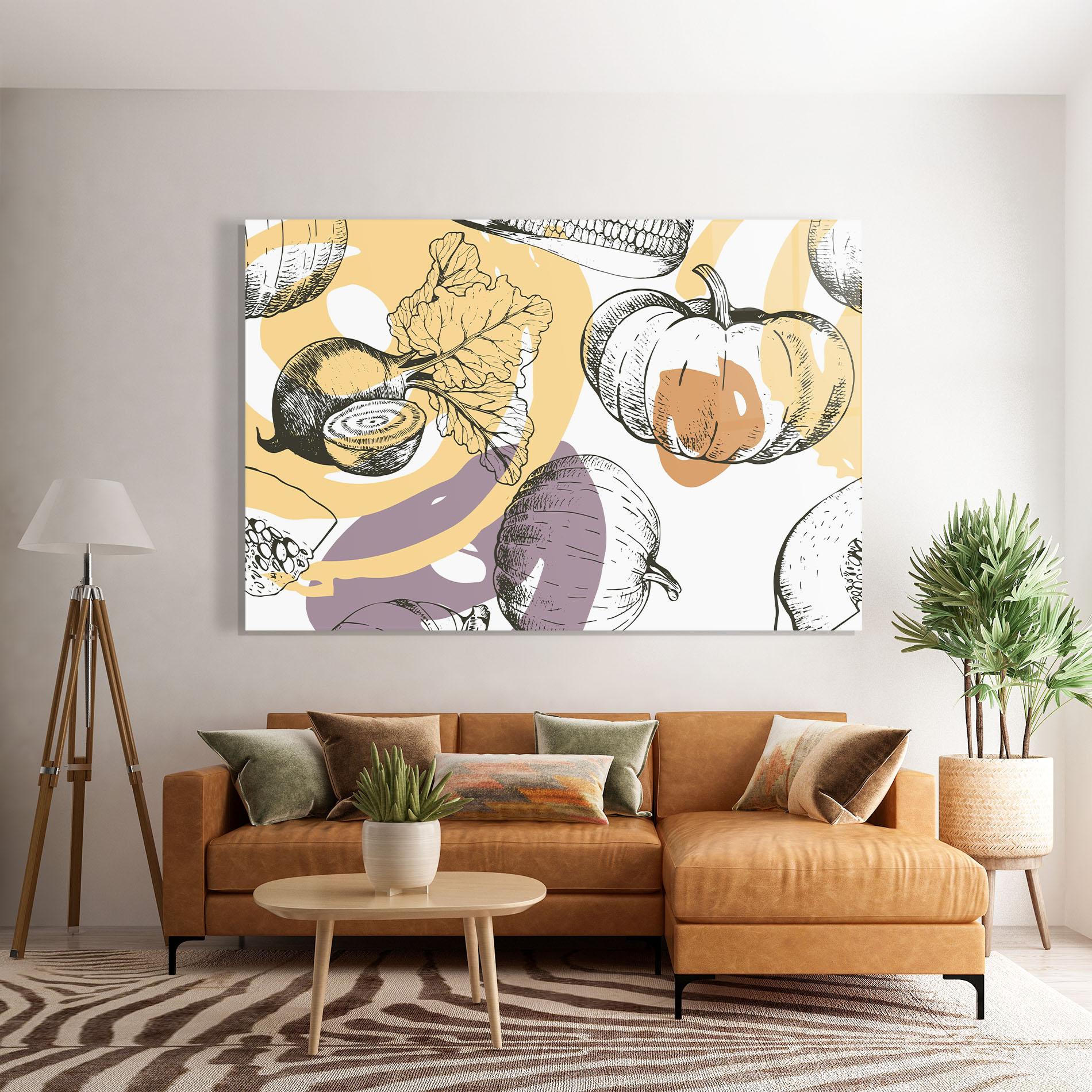 Üvegkép Cream Vegetables Art mockup 7