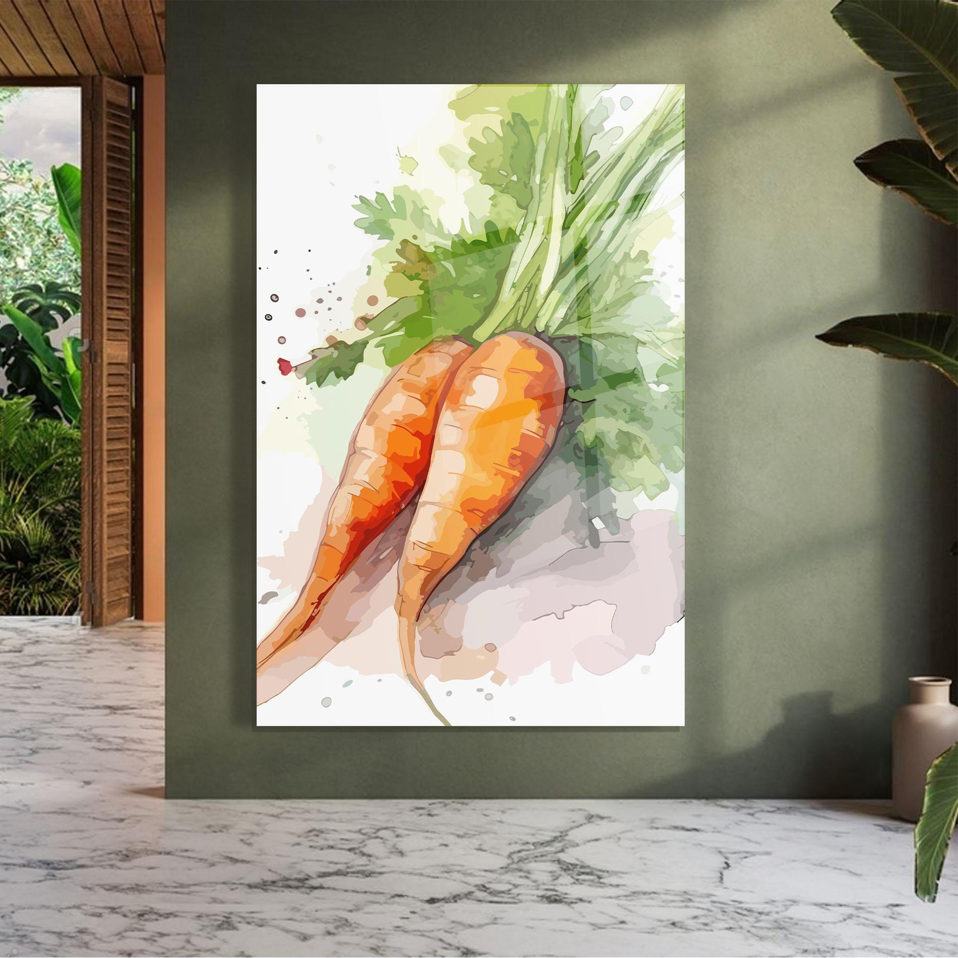 Üvegkép Carrot Watercolor mockup 7