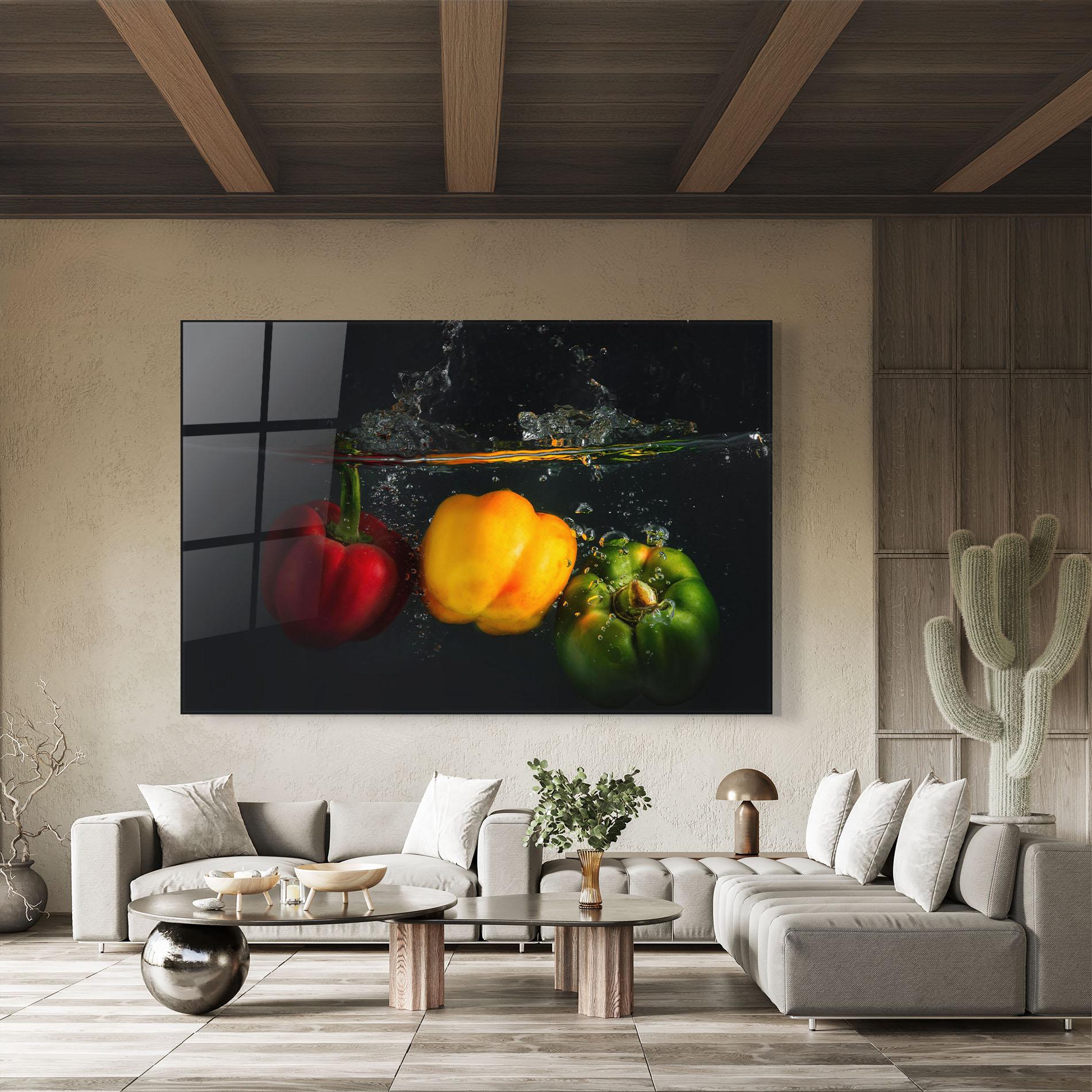 Üvegkép Cool Bellpepper Splash mockup 8