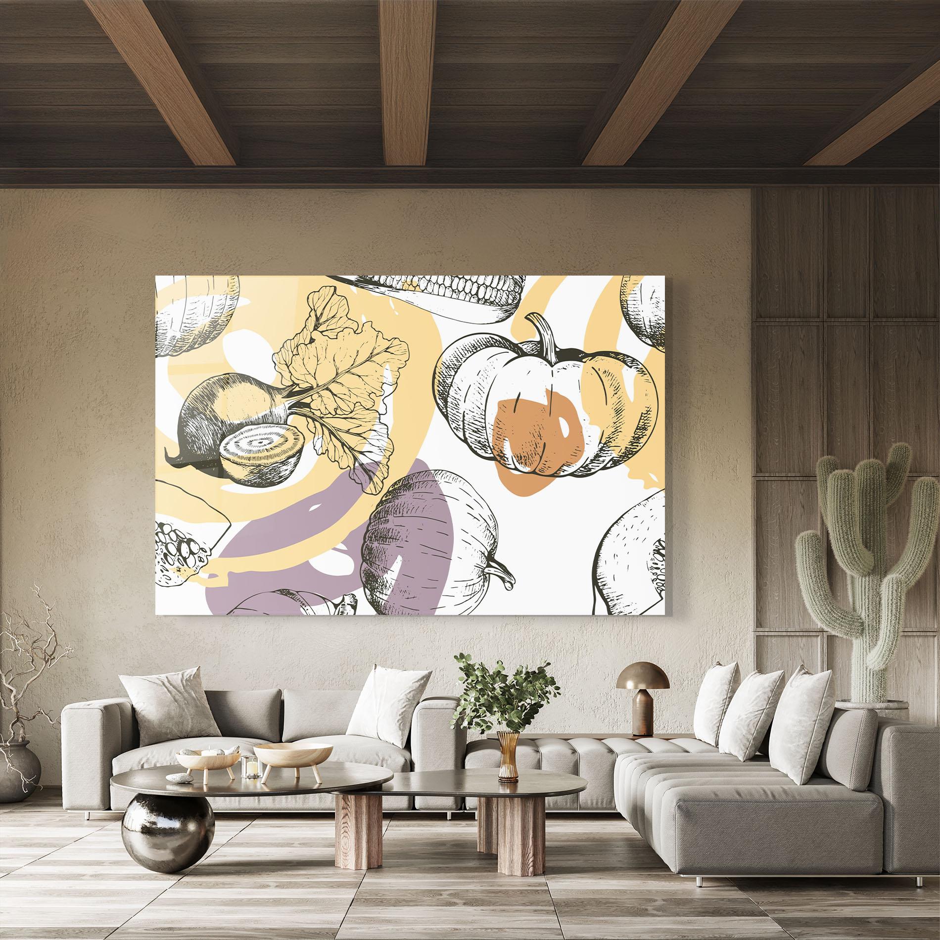 Üvegkép Cream Vegetables Art mockup 8