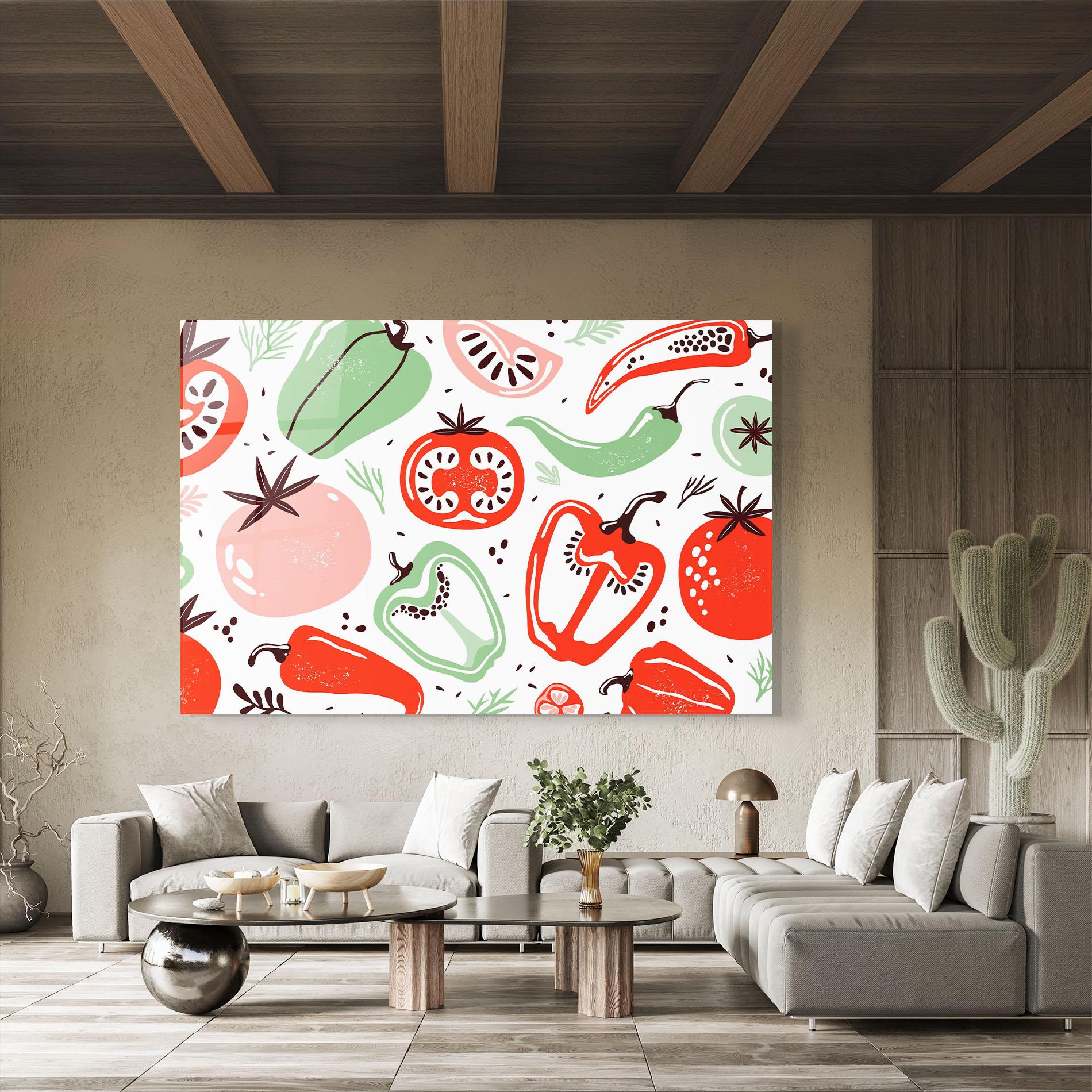 Üvegkép Nice Vegetables Art mockup 8