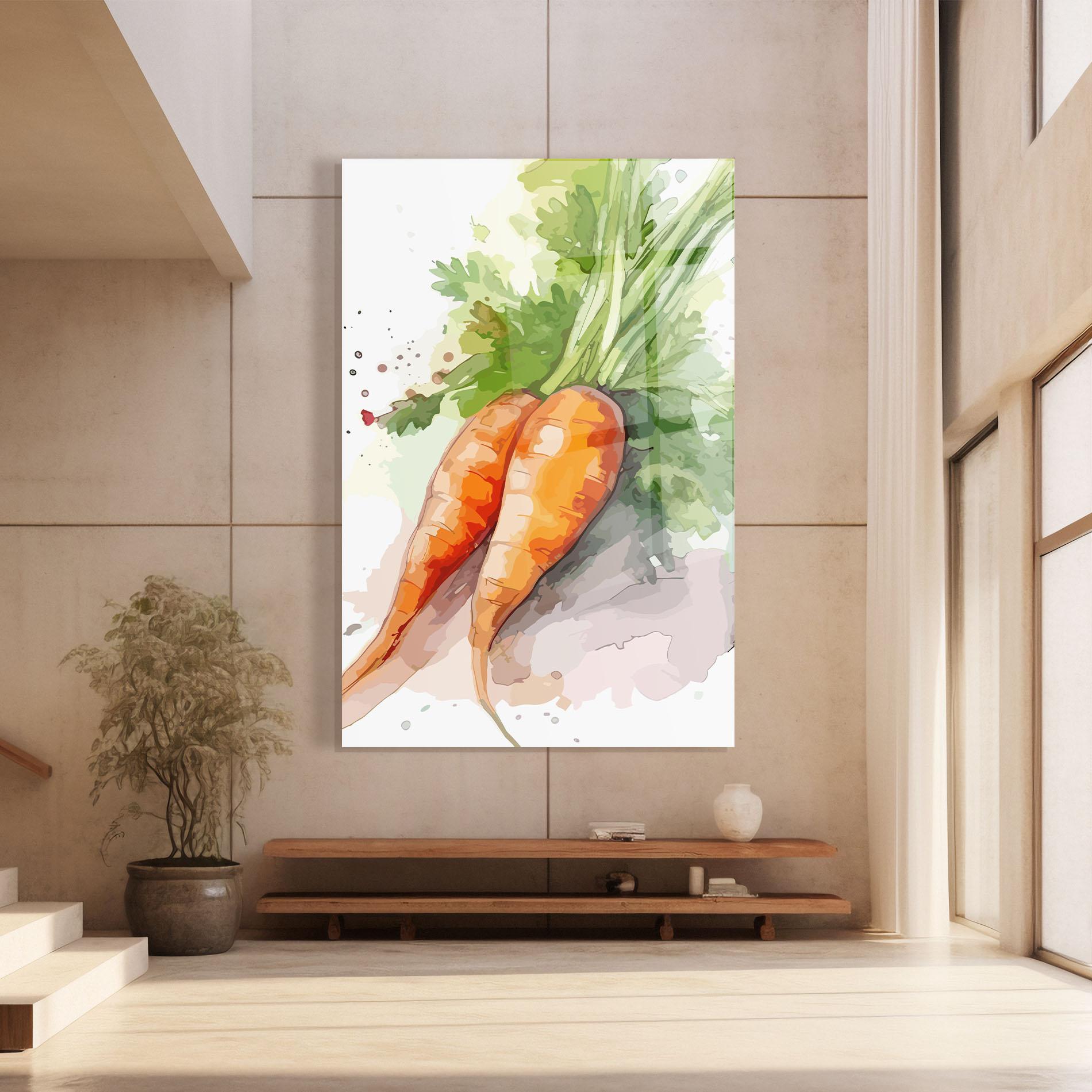 Üvegkép Carrot Watercolor mockup 8