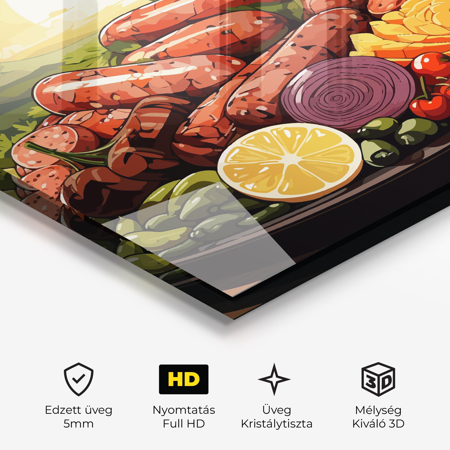 Üvegkép Sunset Sousages mockup 3