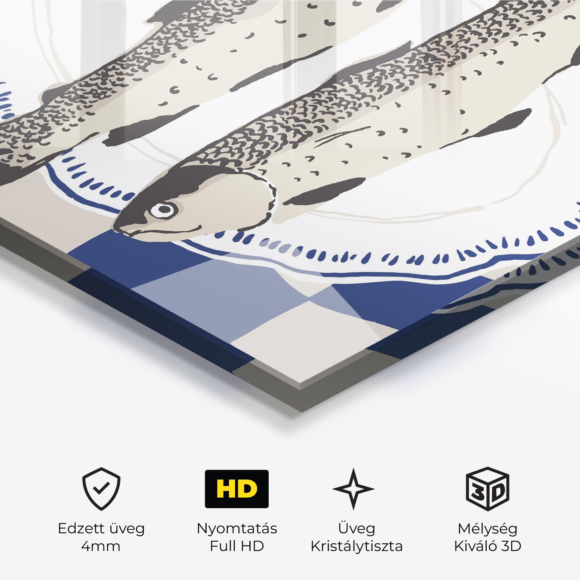 Üvegkép Food Fish mockup 3