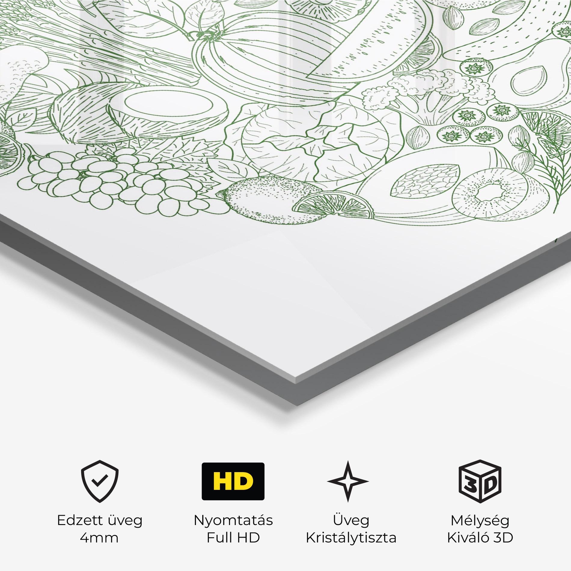 Üvegkép Healthy Food Heart mockup 3