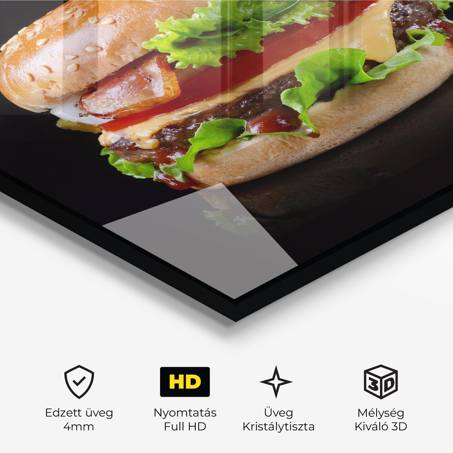 Üvegkép Yumm Hamburger mockup 3