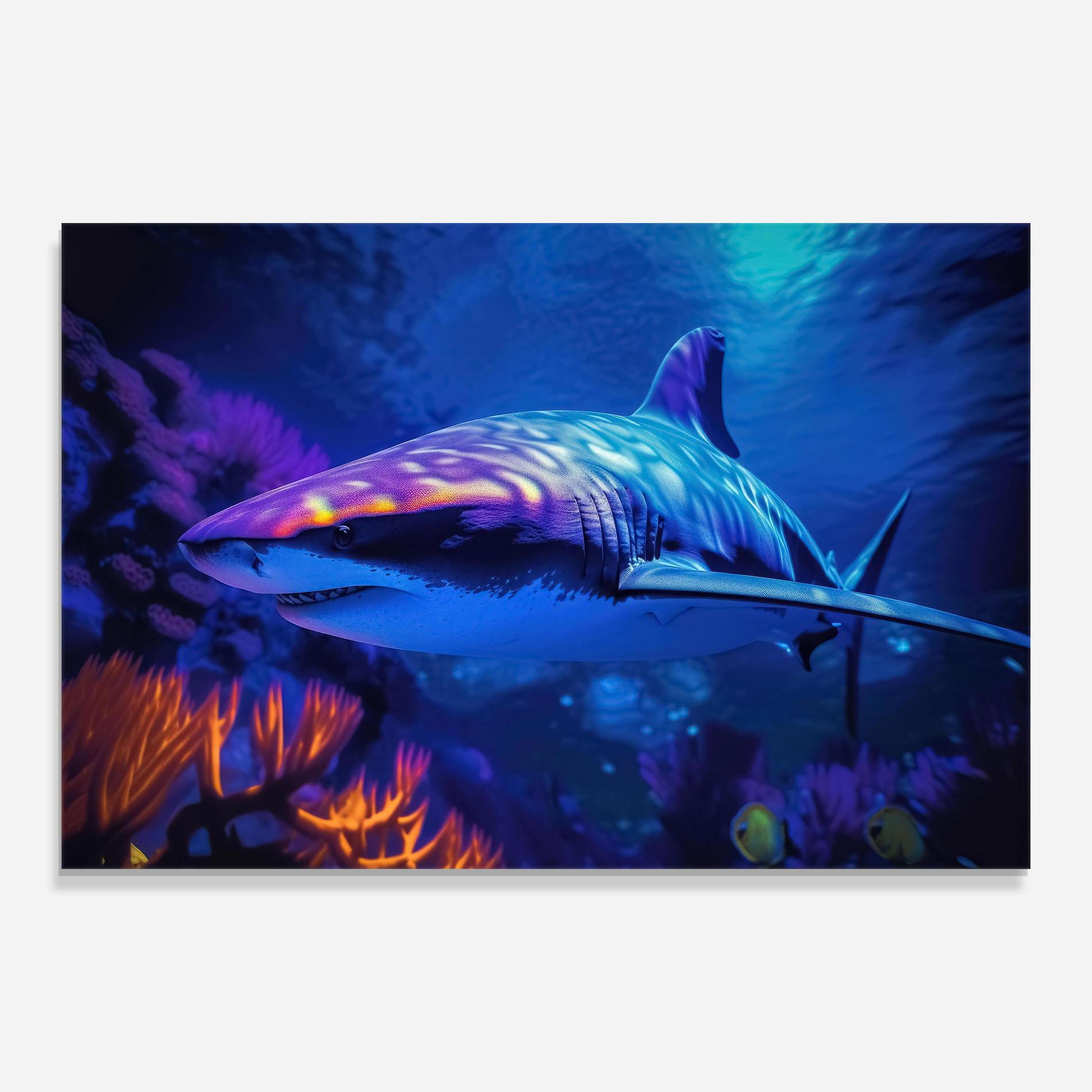 Üvegkép Blue Light Shark mockup 0