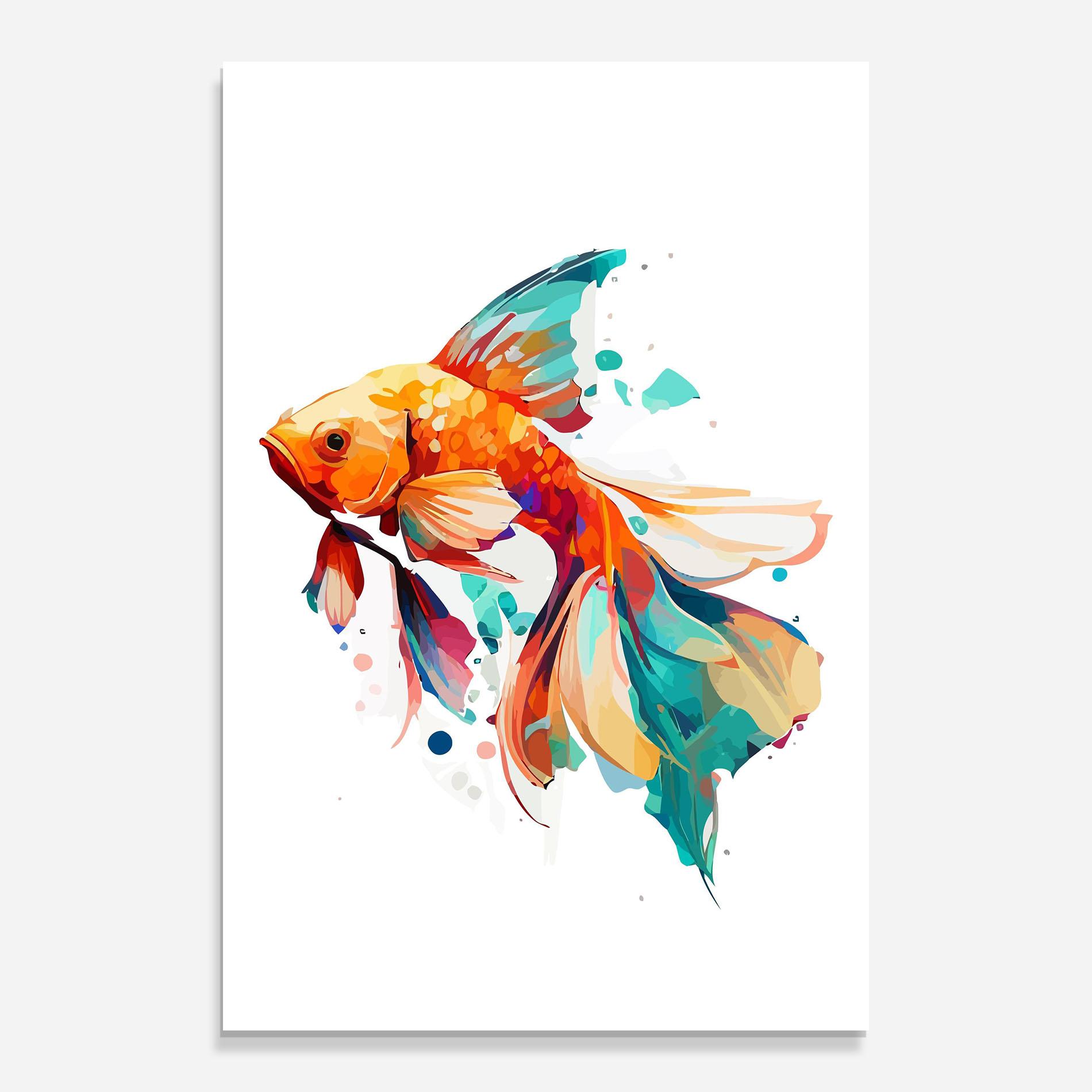 Üvegkép Blue Orange Fish mockup 0
