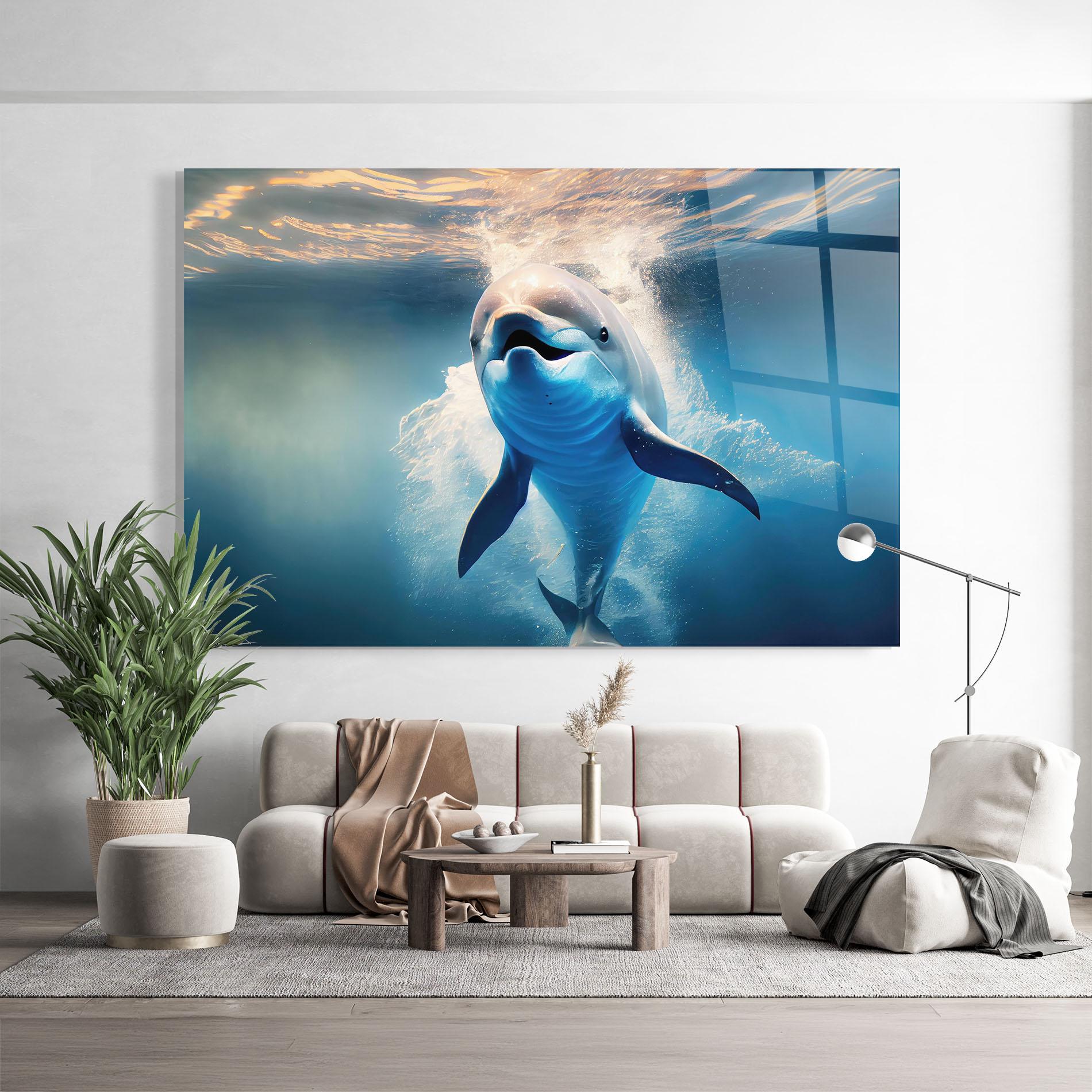 Üvegkép Happy Dolphin mockup 9