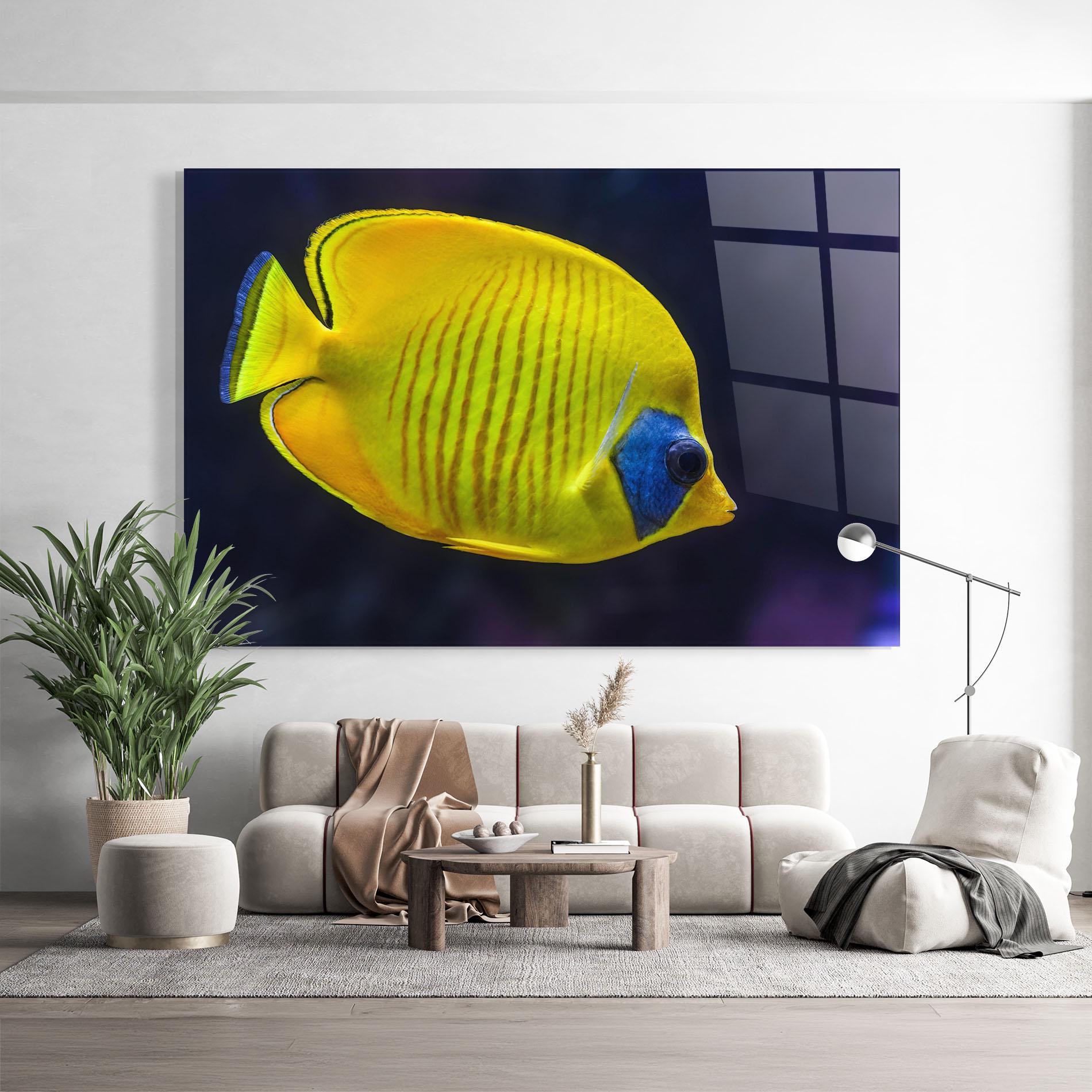Üvegkép Yellow Blue Fish mockup 9