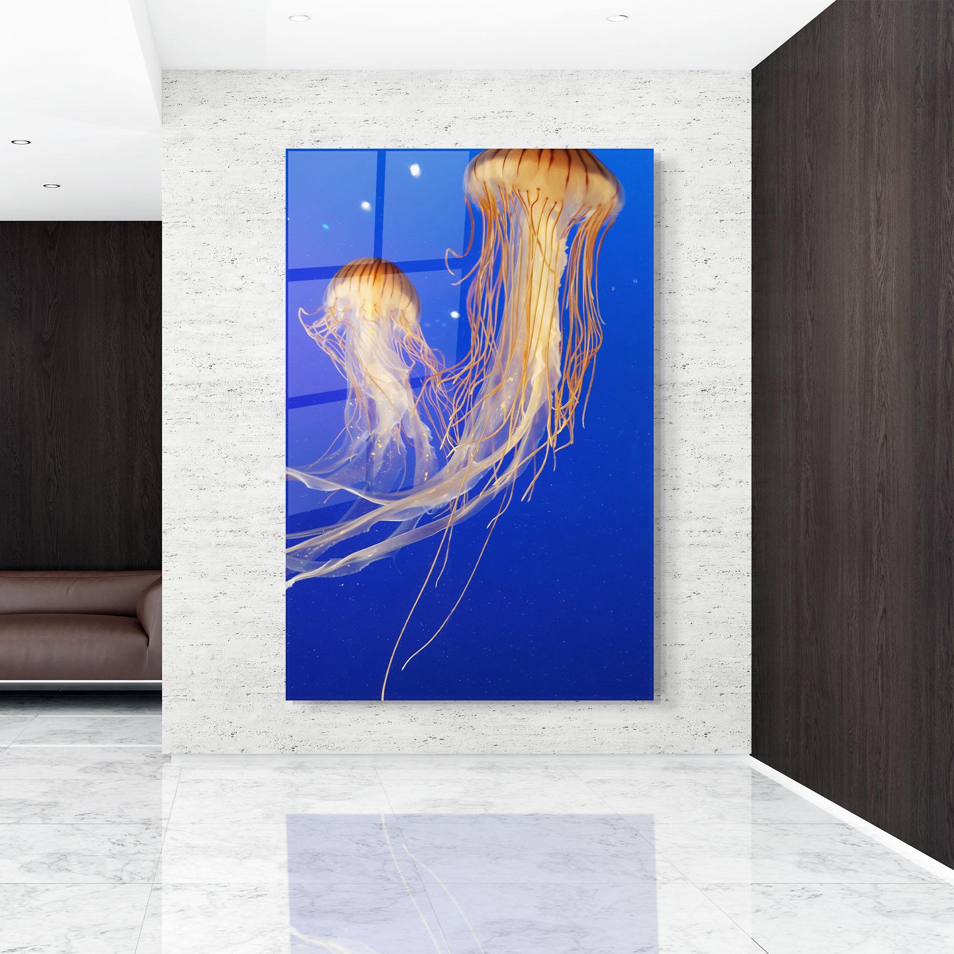Üvegkép Light Orange Jellyfish mockup 9