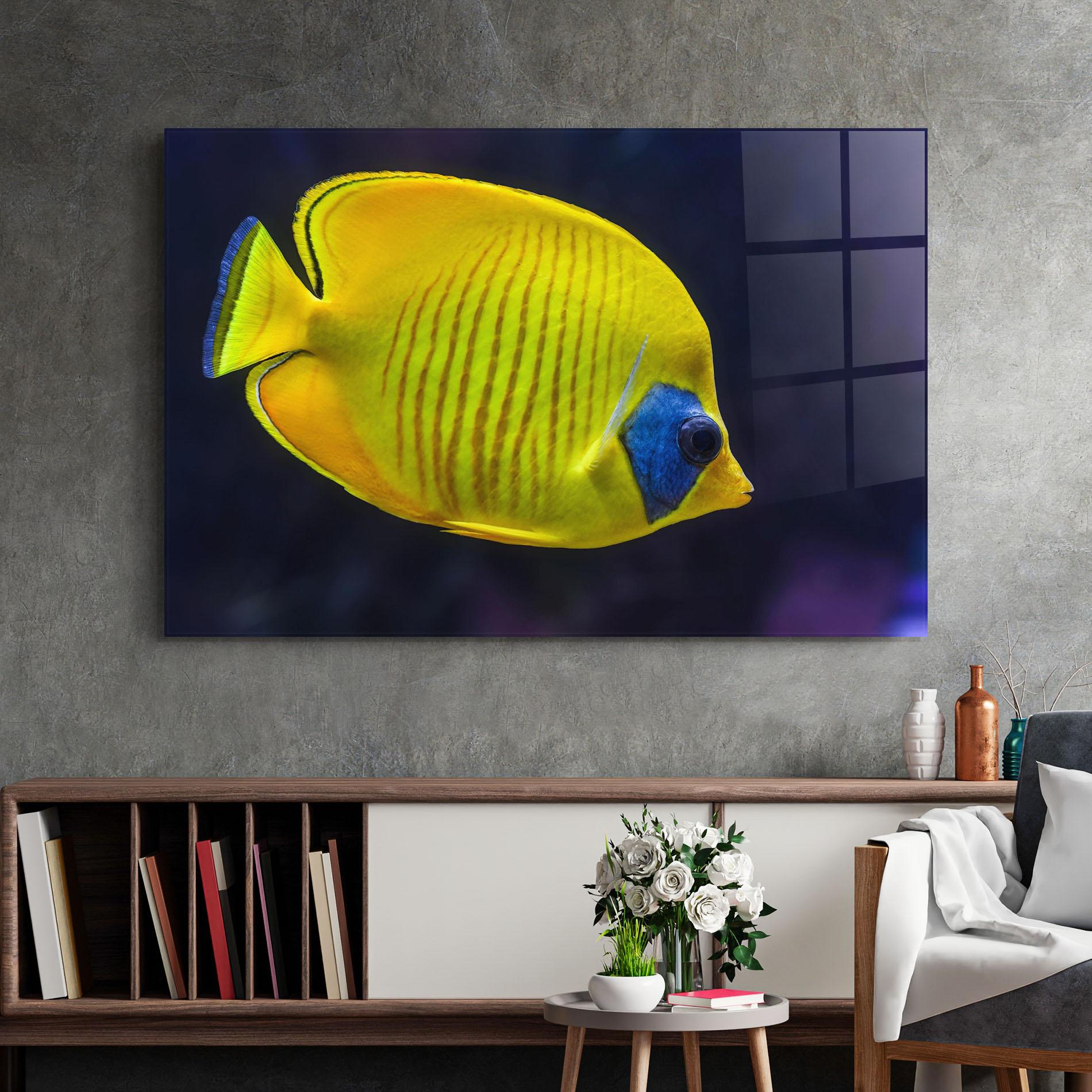 Üvegkép Yellow Blue Fish mockup 2