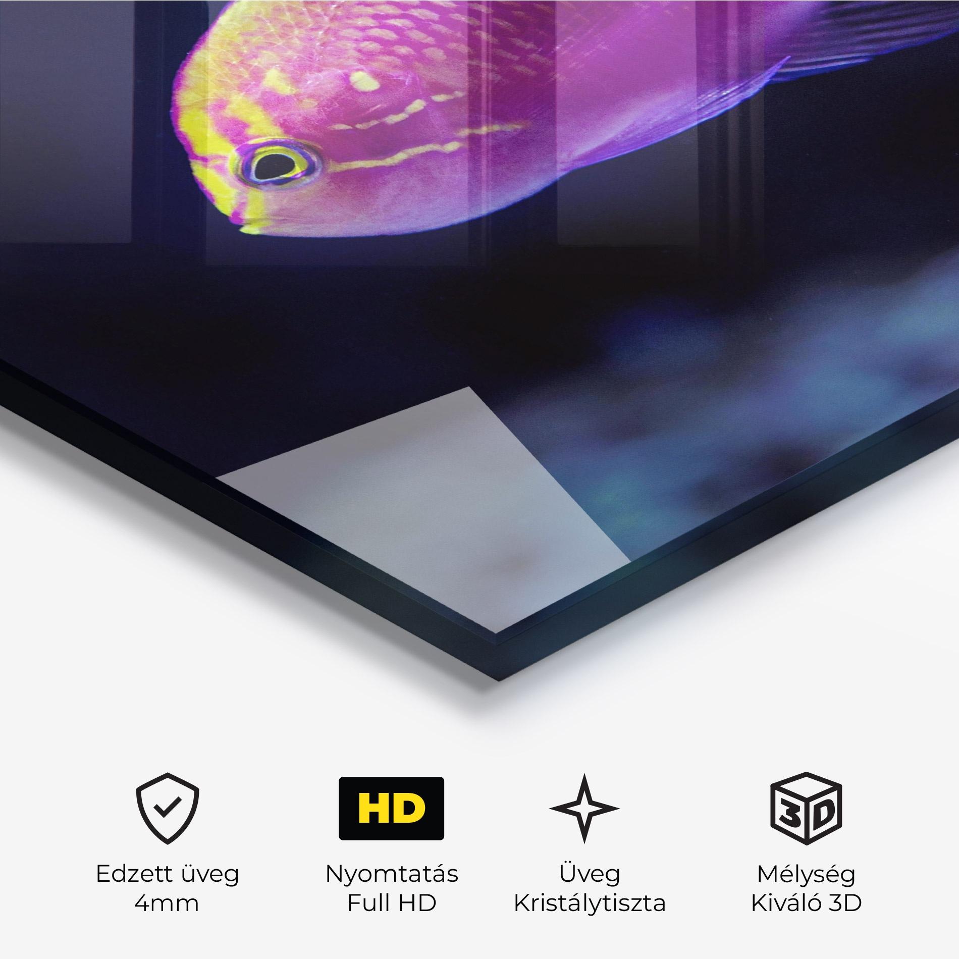 Üvegkép Angry Pink Fish mockup 3